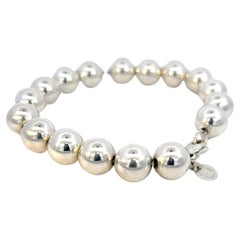 Tiffany & Co Estate Ball Bracelet Size 7.5" Sterling Silver 10 mm