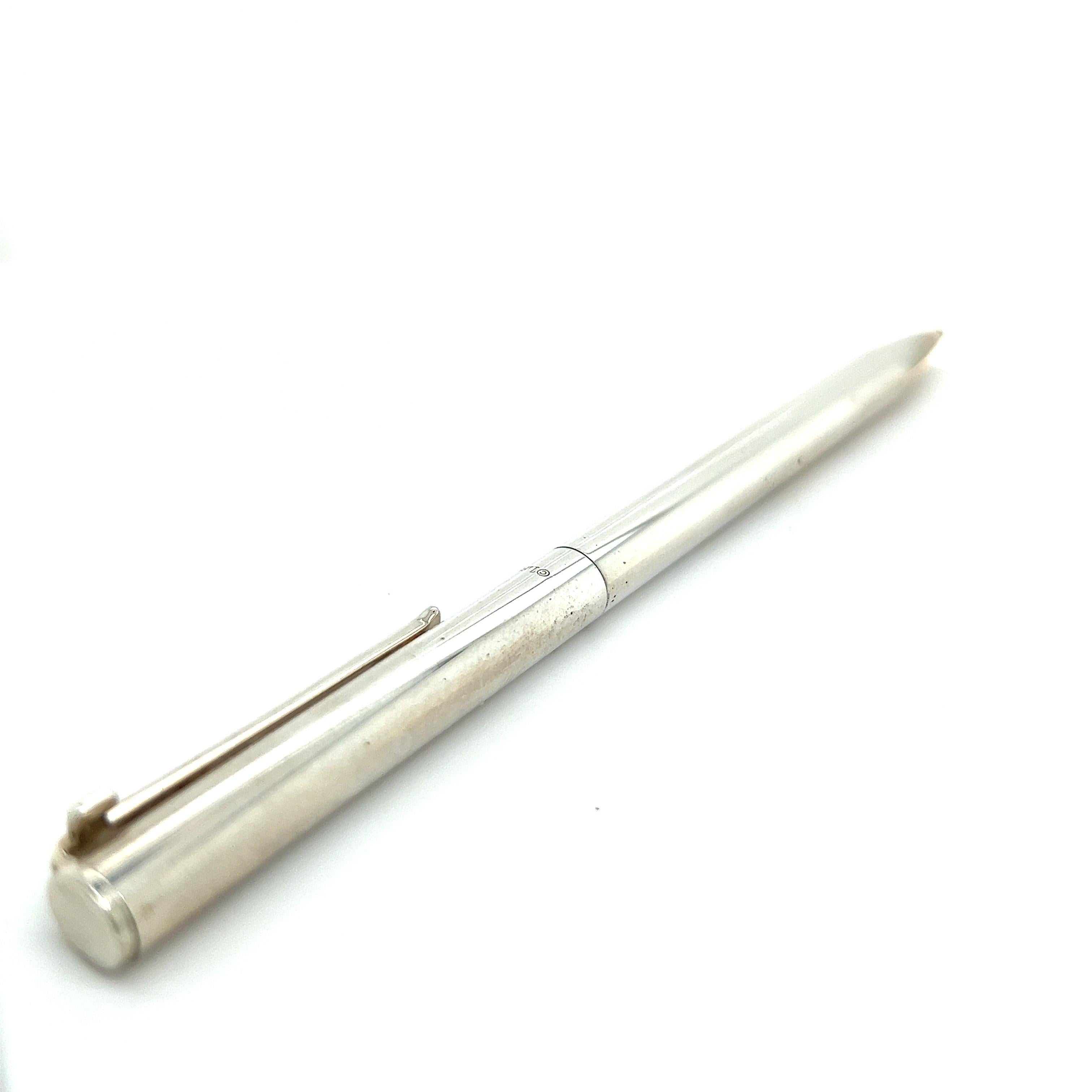 Tiffany & Co Estate Ballpoint Pen Sterling Silver In Good Condition In Brooklyn, NY
