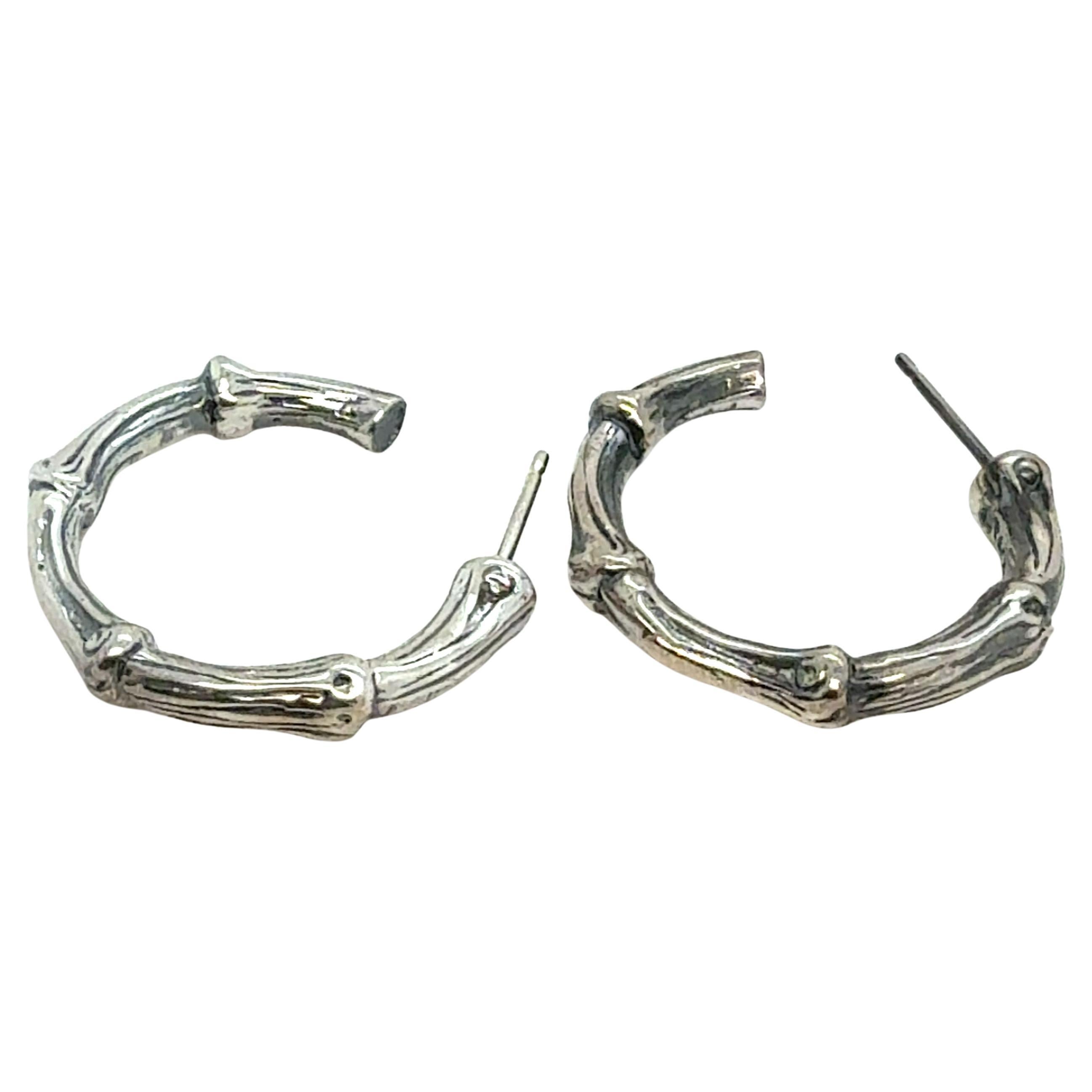 Tiffany 
Co. Orecchini di bambù da 1 pollice senza fondello A. Silver in vendita