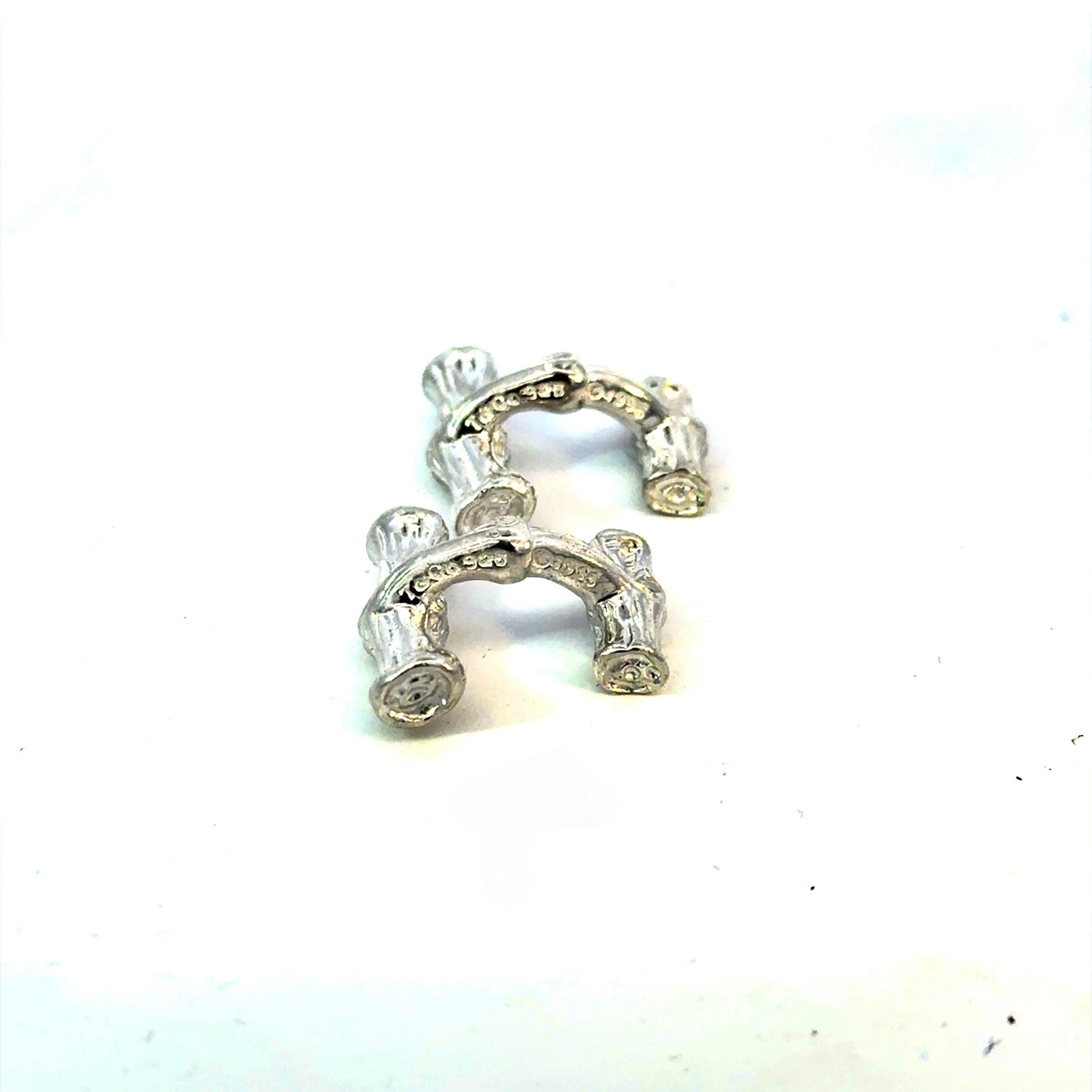 Gemelli Tiffany & Co. Estate Bamboo - Argento Sterling 10 Grammi in vendita 8