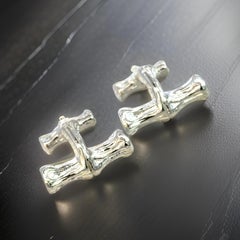 Tiffany & Co Estate Bamboo Cufflinks Sterling Silver 10 Grams