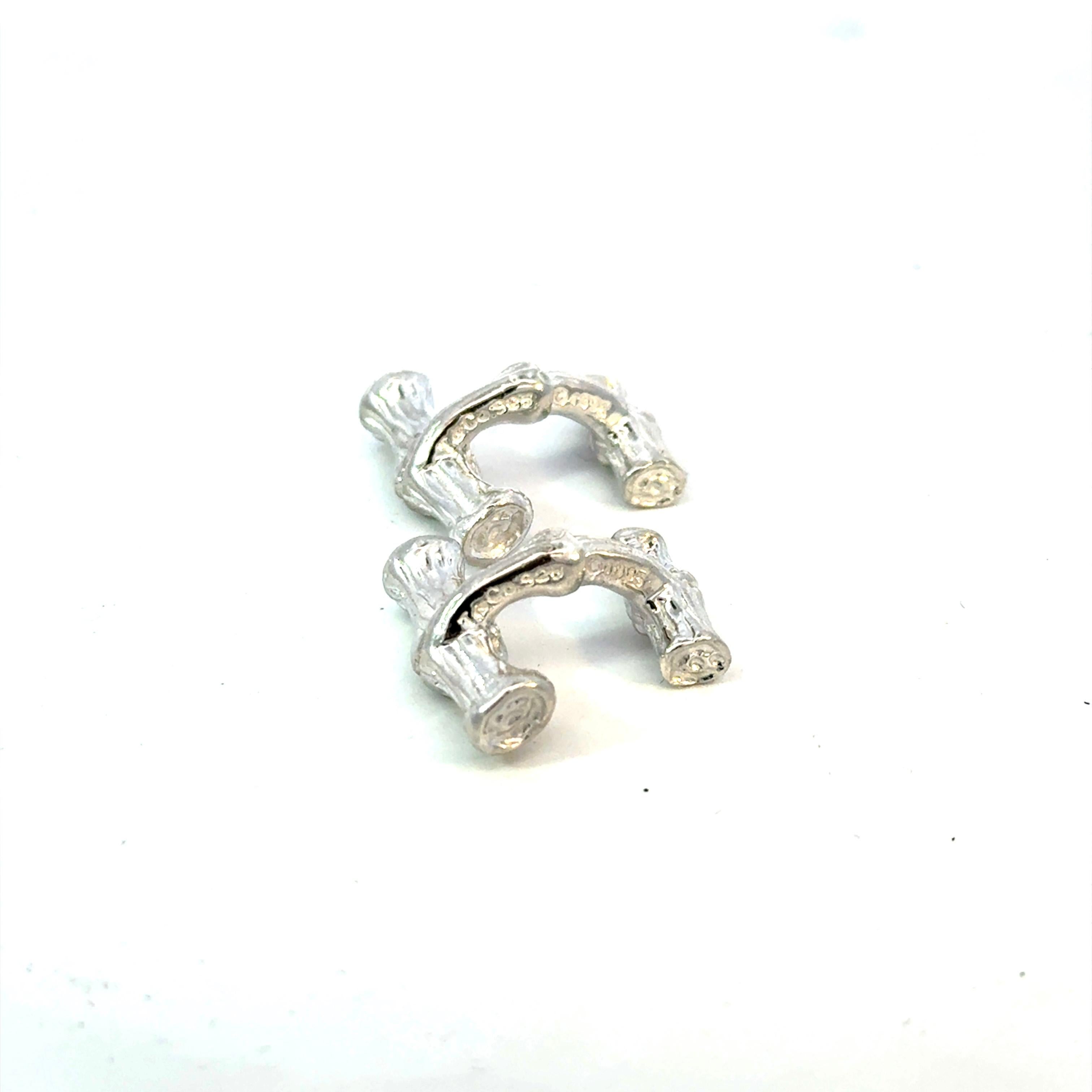 Gemelli Tiffany & Co. Estate Bamboo - Argento Sterling 10 Grammi in vendita 4