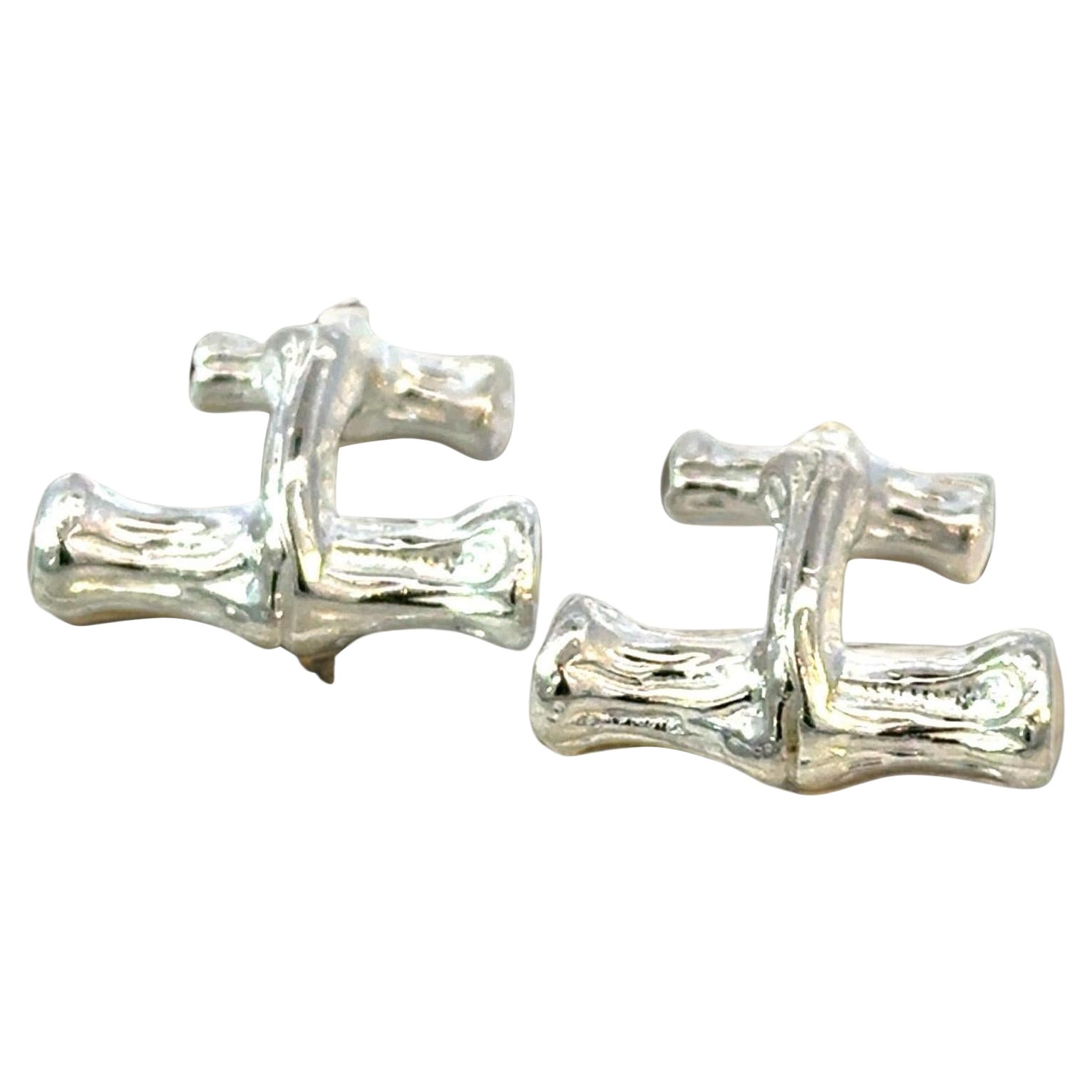 Gemelos de bambú Tiffany & Co Estate Plata de ley 10 gramos