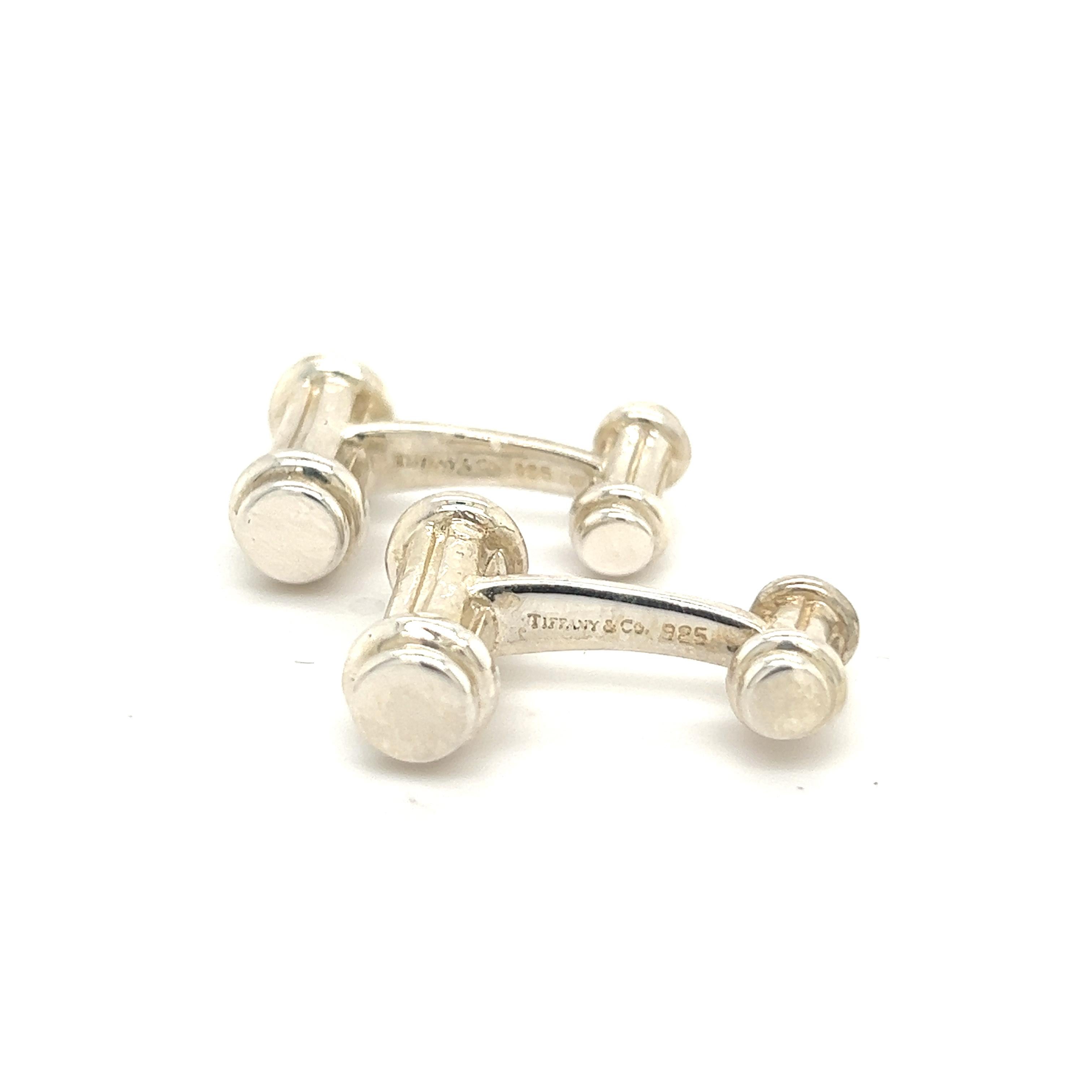 Tiffany & Co Estate Bamboo Cufflinks Sterling Silver 2