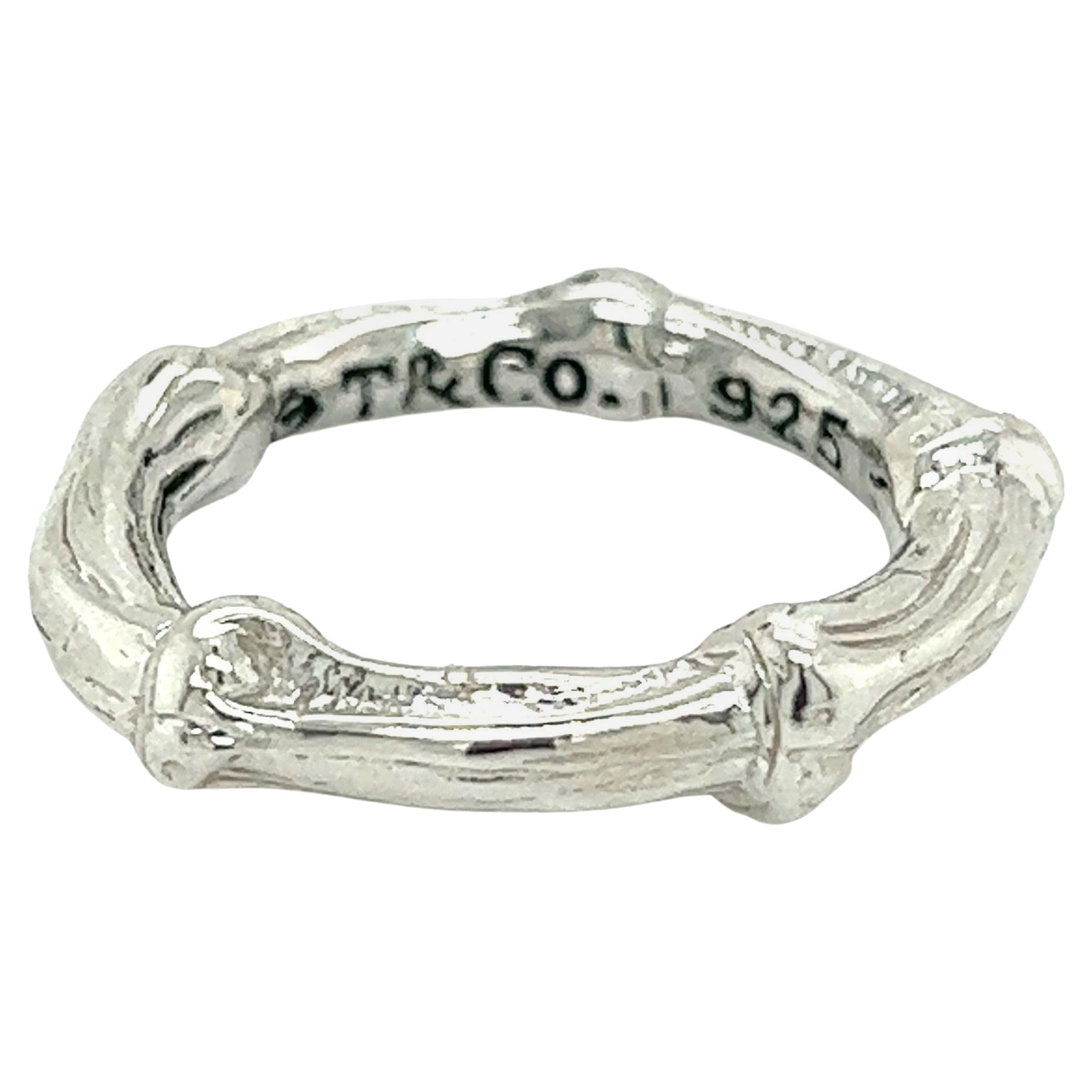 Tiffany & Co Estate Bamboo Ring 5.5 Sterling Silver