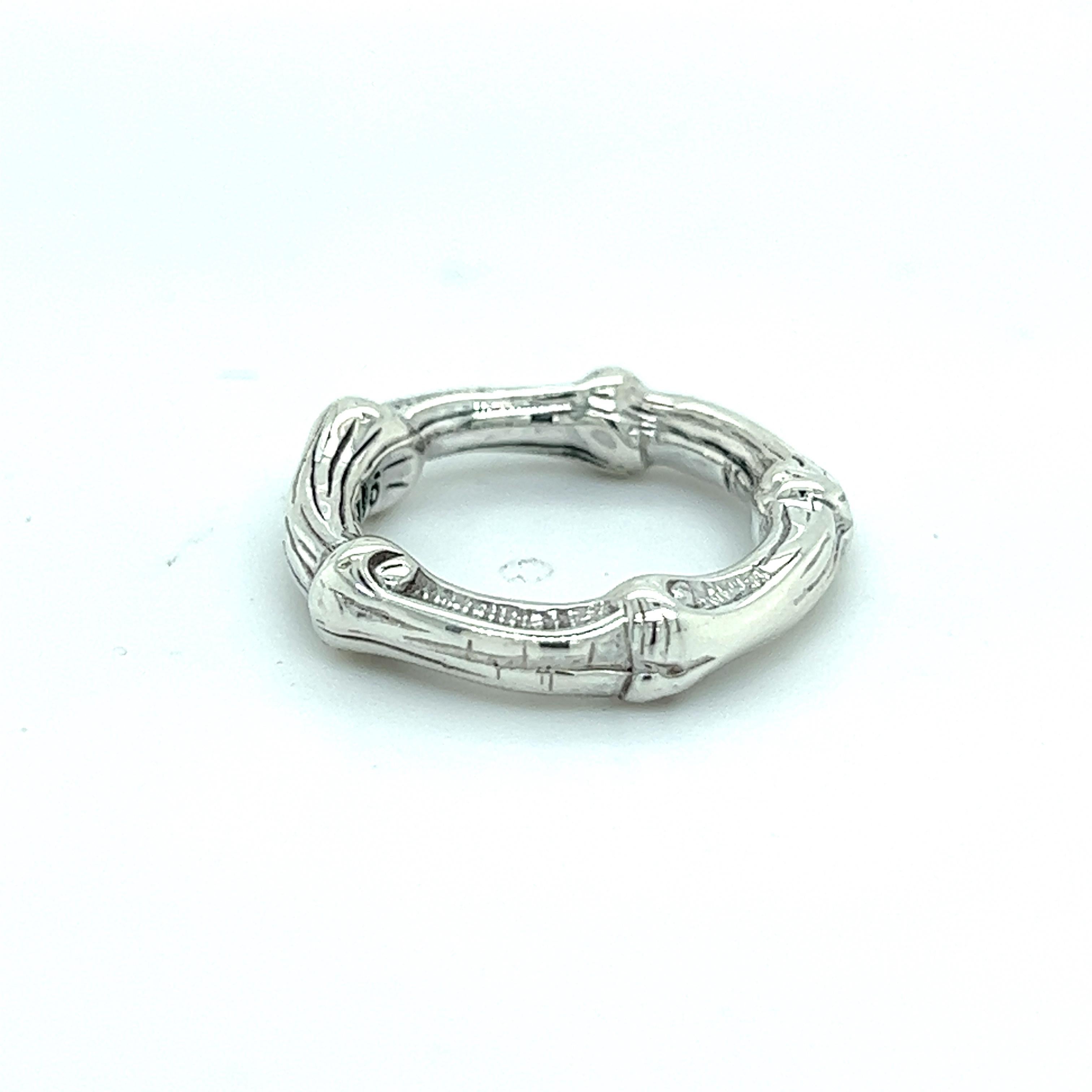 Tiffany & Co Estate Bamboo Ring Size 4 Sterling Silver 4.5 mm  In Good Condition For Sale In Brooklyn, NY
