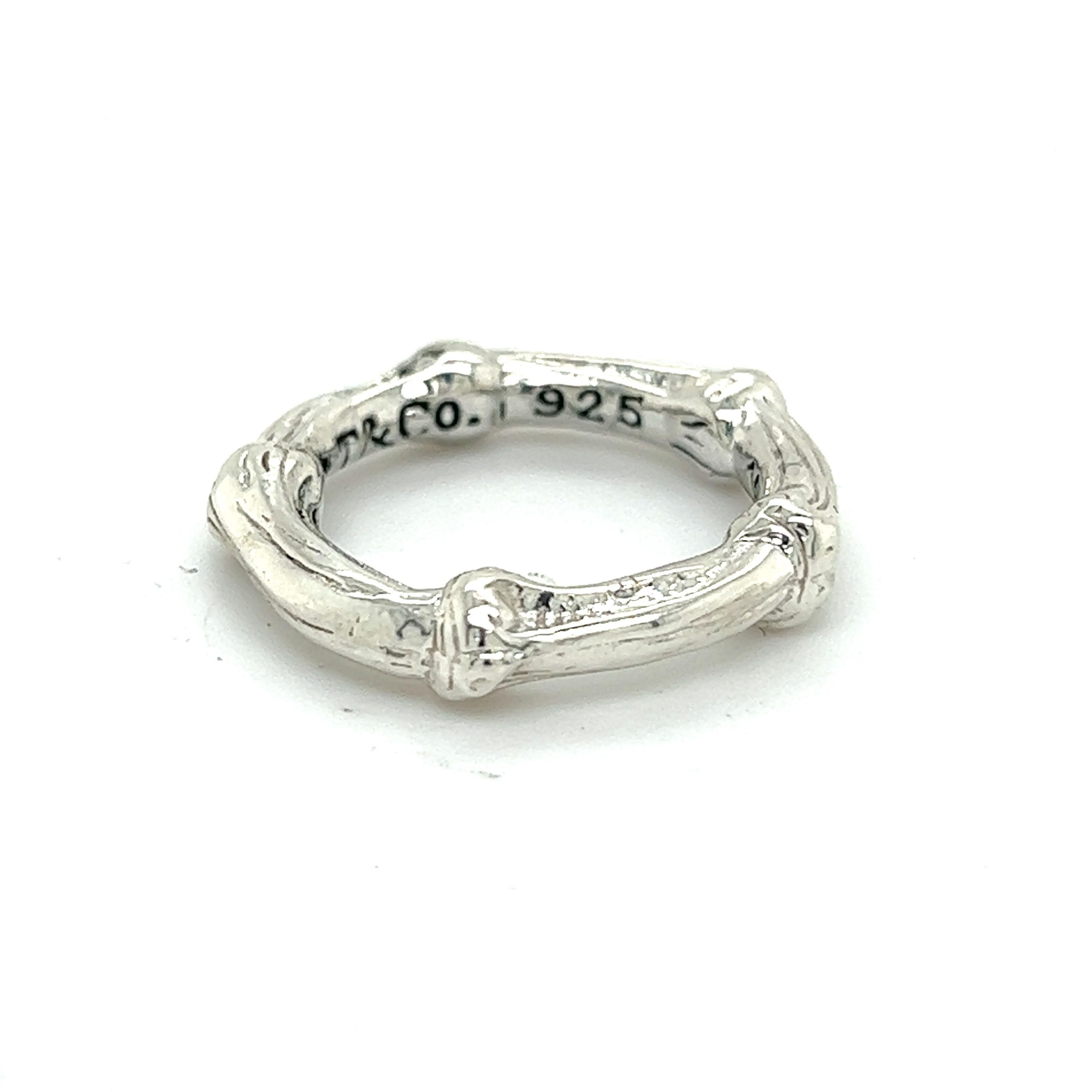 Authentic Tiffany & Co Estate Bamboo Ring Size 5.5 Sterling Silver TIF381

TRUSTED SELLER SINCE 2002

PLEASE SEE OUR HUNDREDS OF POSITIVE FEEDBACKS FROM OUR CLIENTS!!

FREE SHIPPING

DETAILS
Style: Bamboo
Size: 5.5
Metal: Sterling Silver
Weight: 5.3