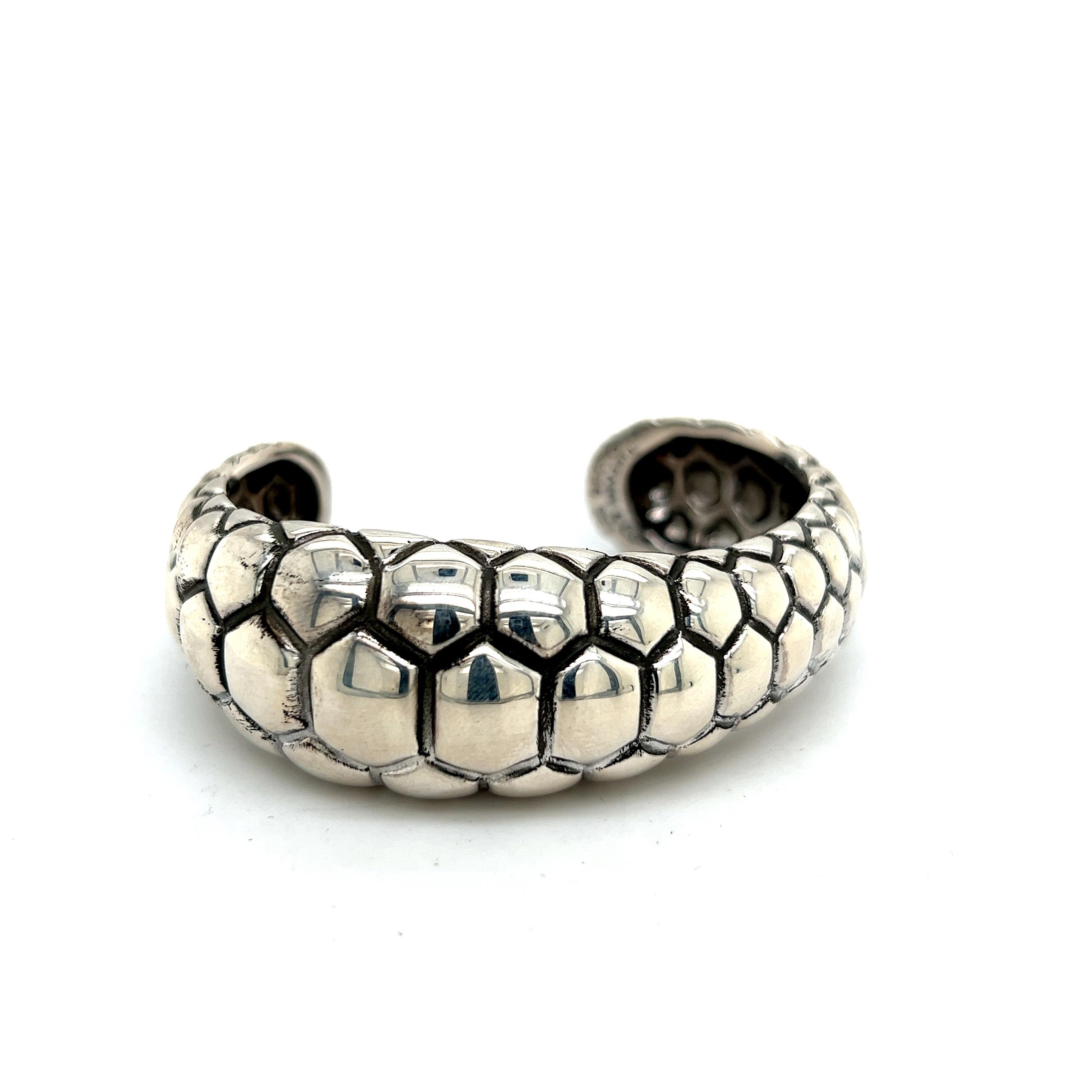 Women's or Men's Tiffany & Co Estate Bangle Bracelet Medium Beehive Design Sterling Silver