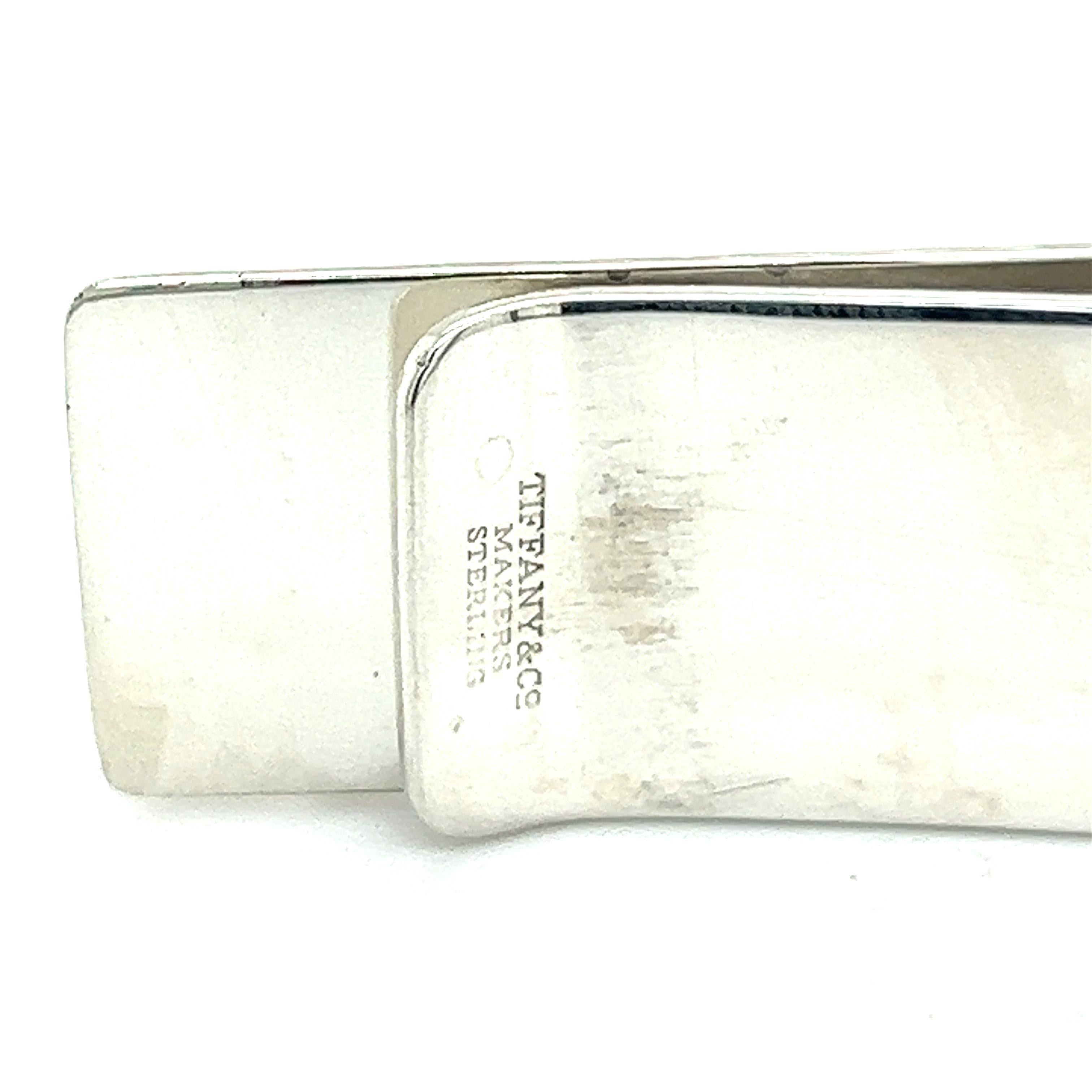 Tiffany & Co Nachlass Korbgeflecht Muster Geldklammer Silber Clip Silber  im Angebot 1