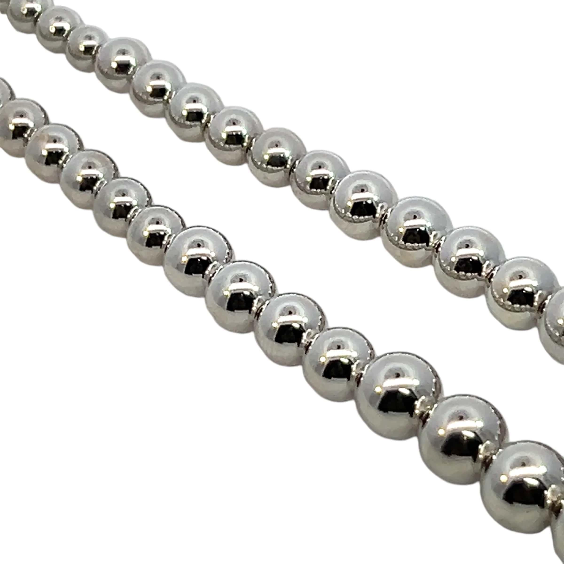 Authentic Tiffany & Co Estate Ball Beaded Necklace Length 17