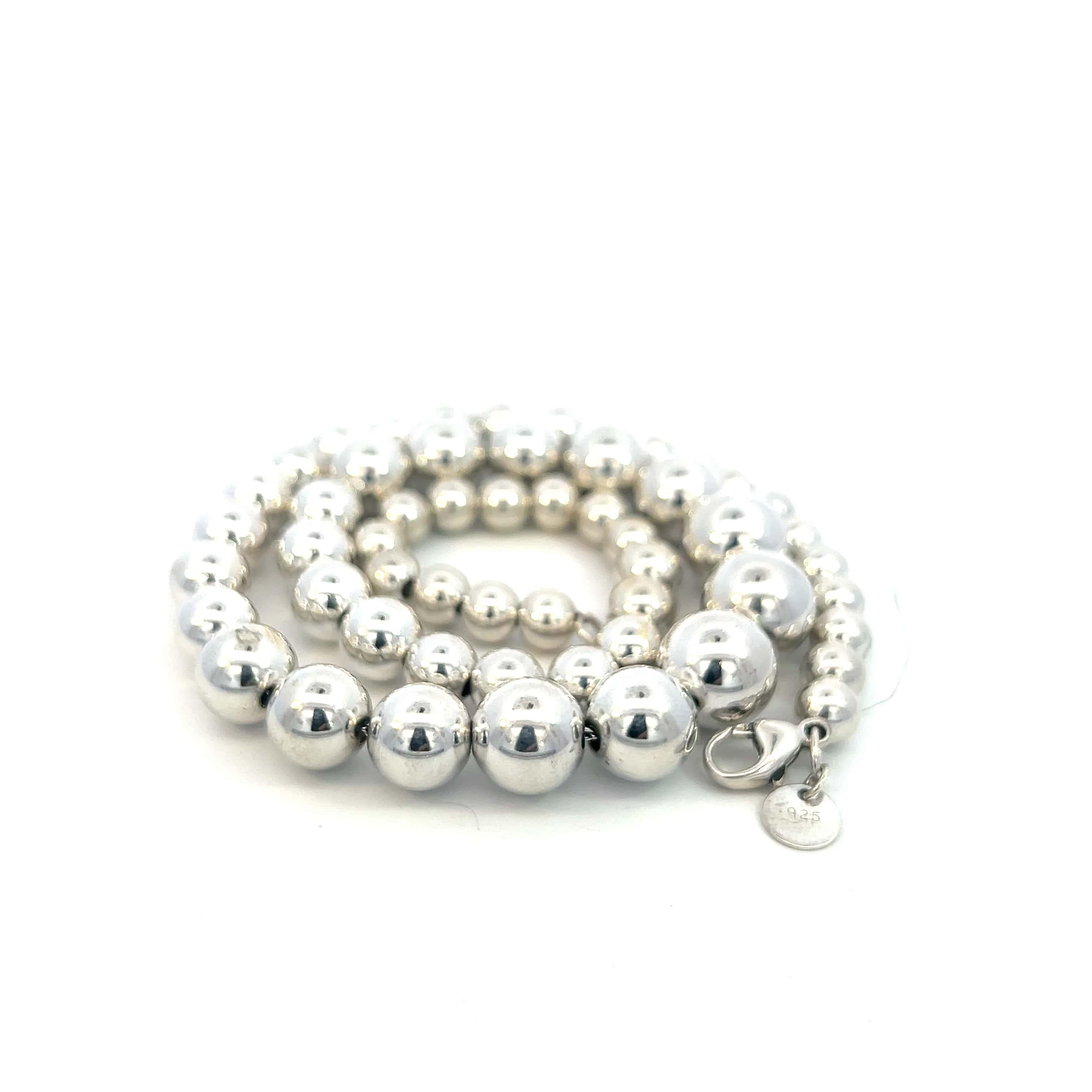 Tiffany & Co Estate Perlenhalskette 17" Sterlingsilber 6-11 mm