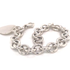 Tiffany & Co. Estate Bracelet with Heart Charm Sterling Silver