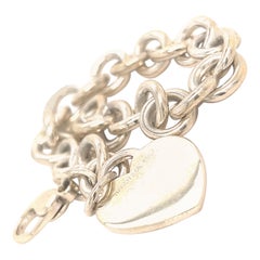 Tiffany & Co Estate Bracelet with Heart Charm Sterling Silver