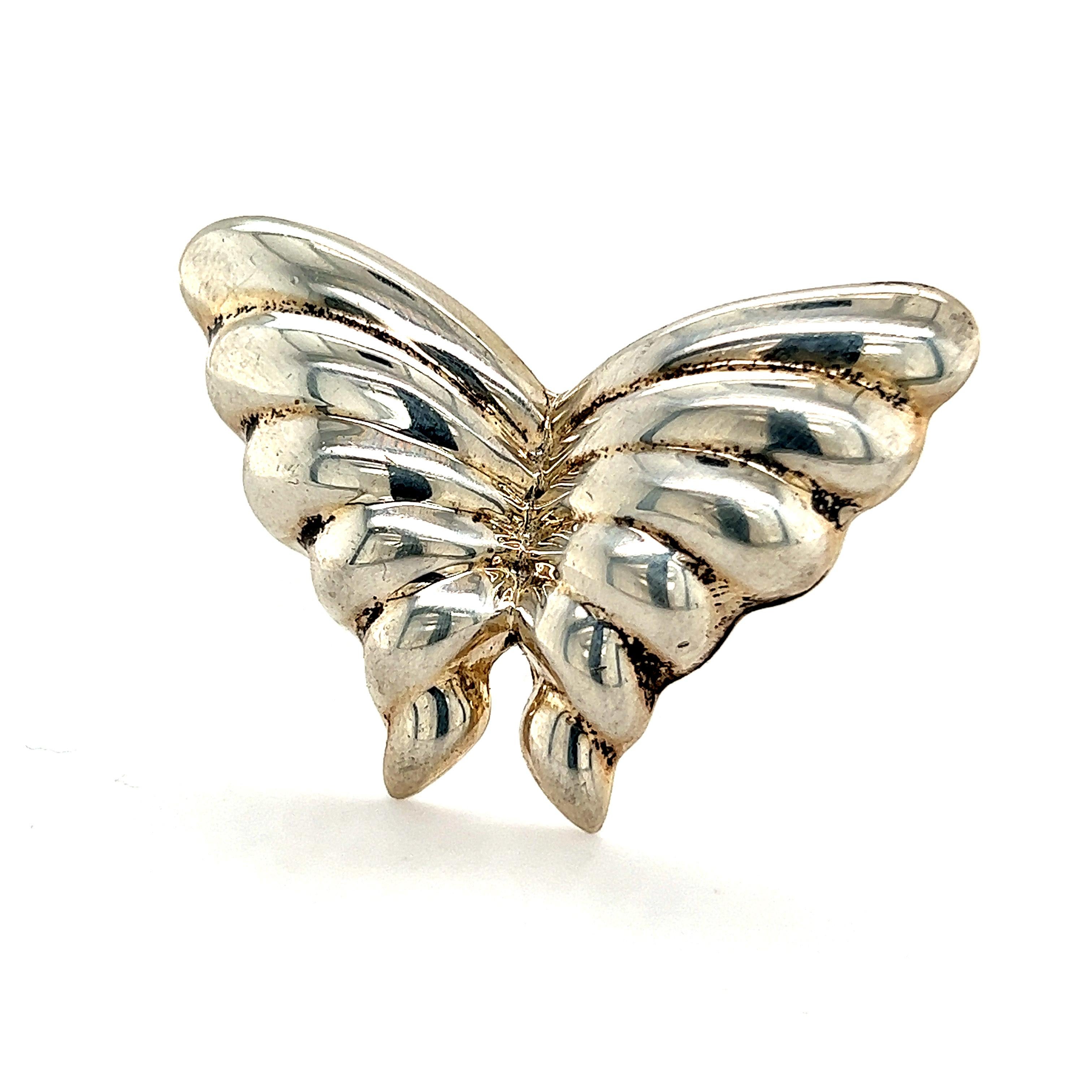 Tiffany & Co. Estate Butterfly Brooch Sterling Silver 10.3 Grams For Sale 7