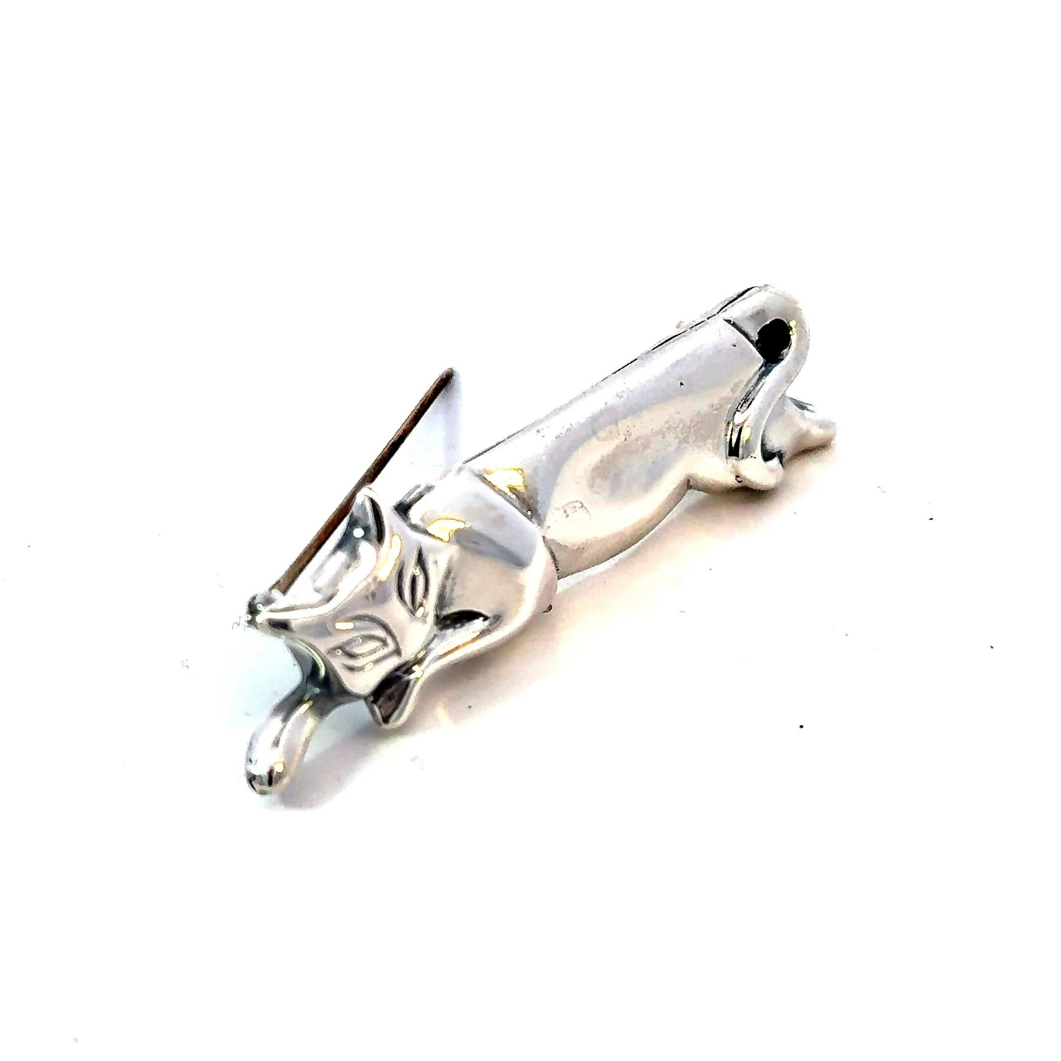 Women's Tiffany & Co Estate Cat Brooch Sterling Silver 11 Grams For Sale
