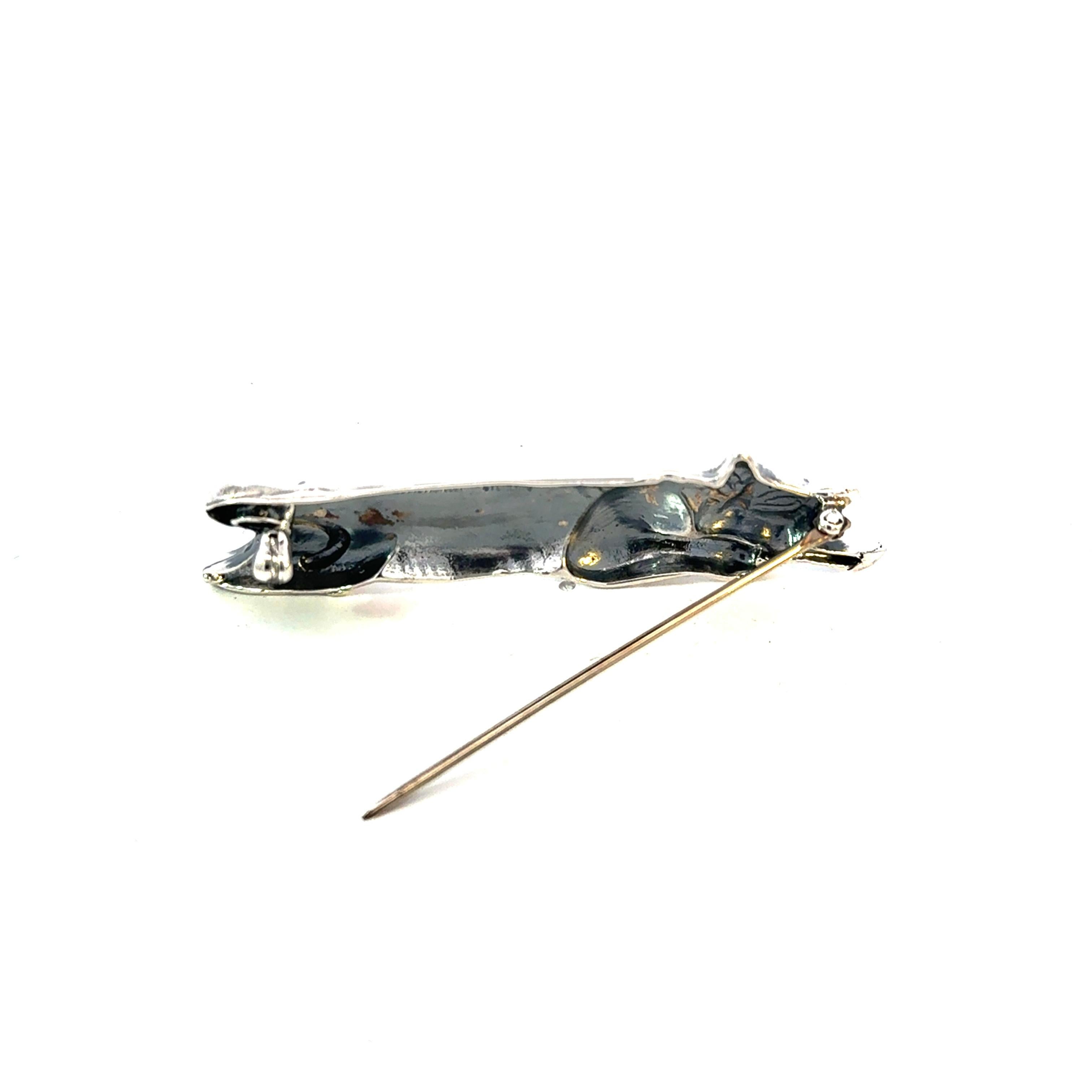Tiffany & Co Estate Cat Brooch Sterling Silver 11 Grams For Sale 2