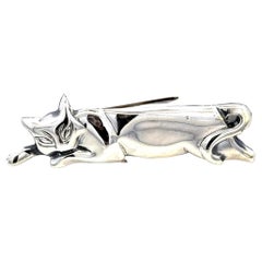 Nachlass-Katzenbrosche von Tiffany & Co, Sterlingsilber, 11 Gramm