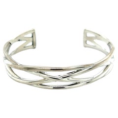 Vintage Tiffany & Co Estate Celtic Knot Cuff Italy Bracelet 7.5" Medium 11 mm Silver TIF