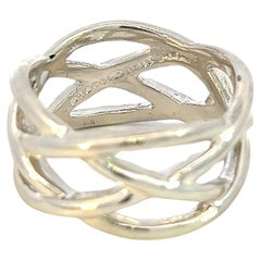 Tiffany & Co Estate Celtic Knot Ring Size 10 Sterling Silver 12 mm
