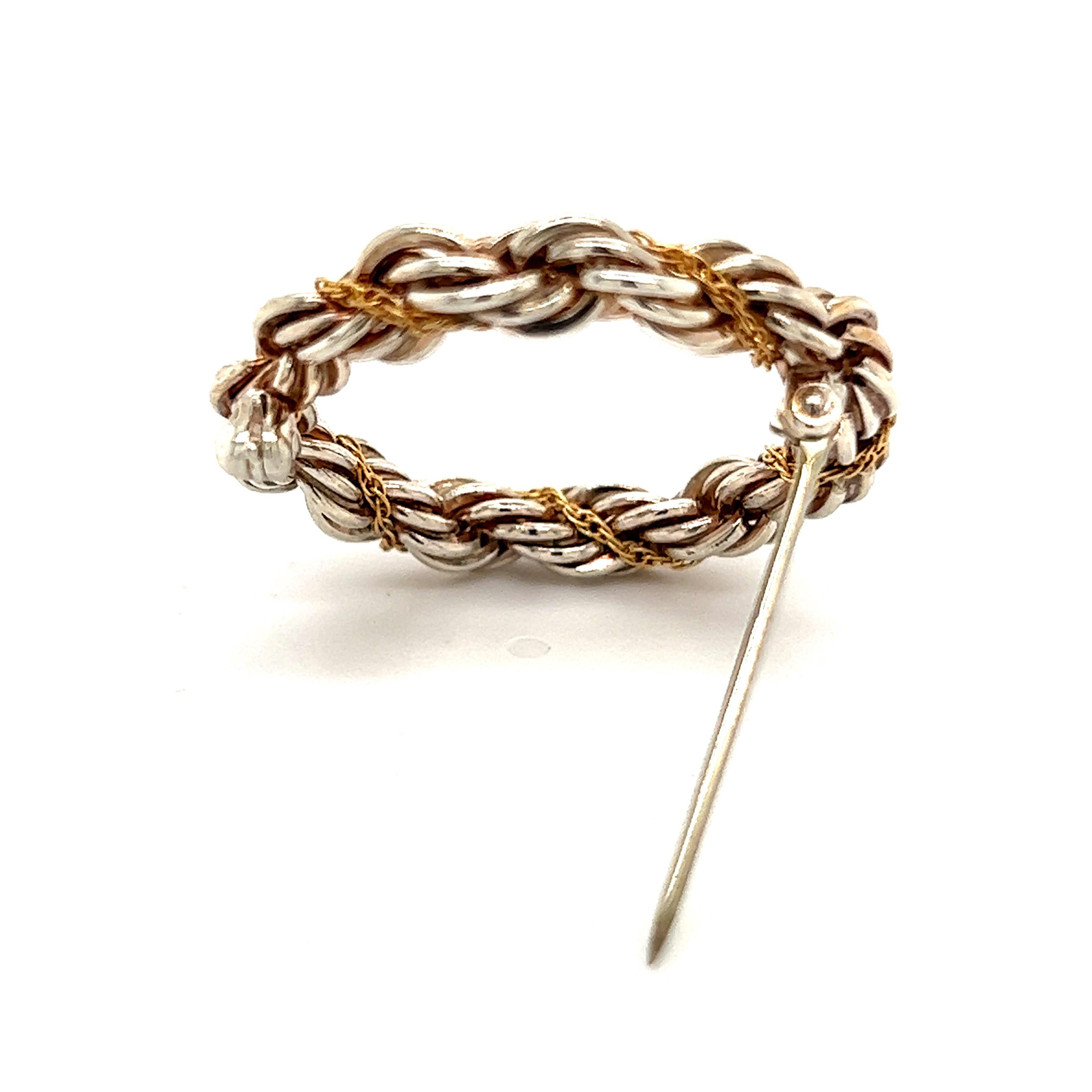 Tiffany & Co Estate Circle Rope Wreath Brooch Pin 18k Gold + Silver TIF279
 
TRUSTED SELLER SINCE 2002
 
PLEASE SEE OUR HUNDREDS OF POSITIVE FEEDBACKS FROM OUR CLIENTS!!
 
FREE SHIPPING!!

DETAILS
Size: 1-1/8 Inches
Weight: 7.03 Grams
Metal: