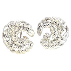 Retro Tiffany & Co Estate Clip-on Earrings Silver