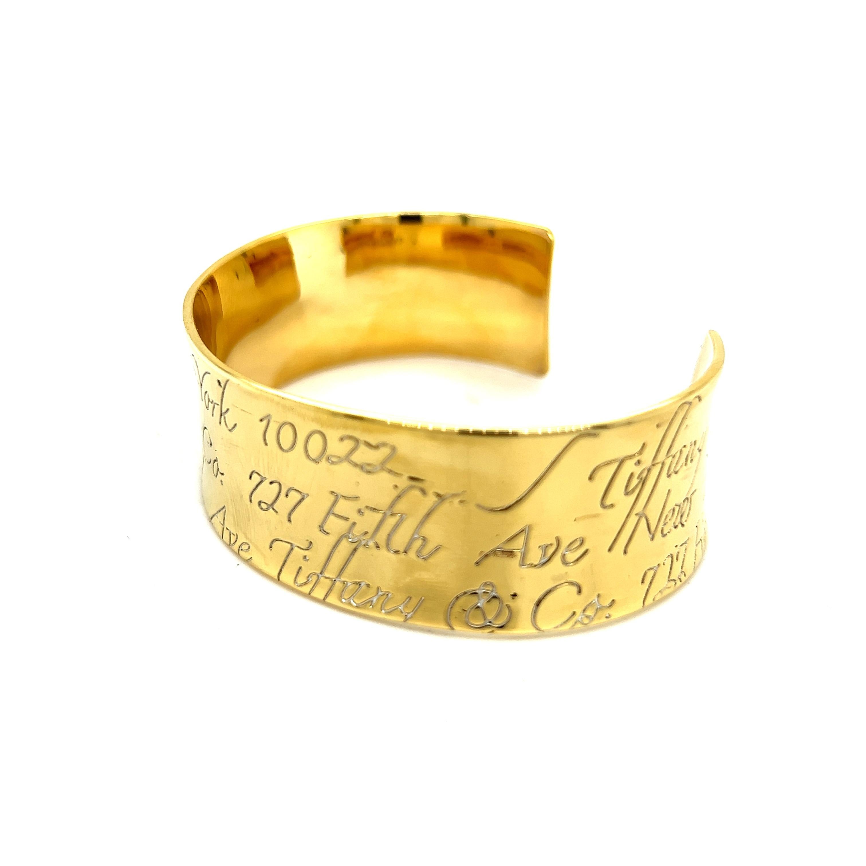 Nachlass-Manschettenarmband von Tiffany & Co Silber + 14k Y Gold im Zustand „Gut“ in Brooklyn, NY