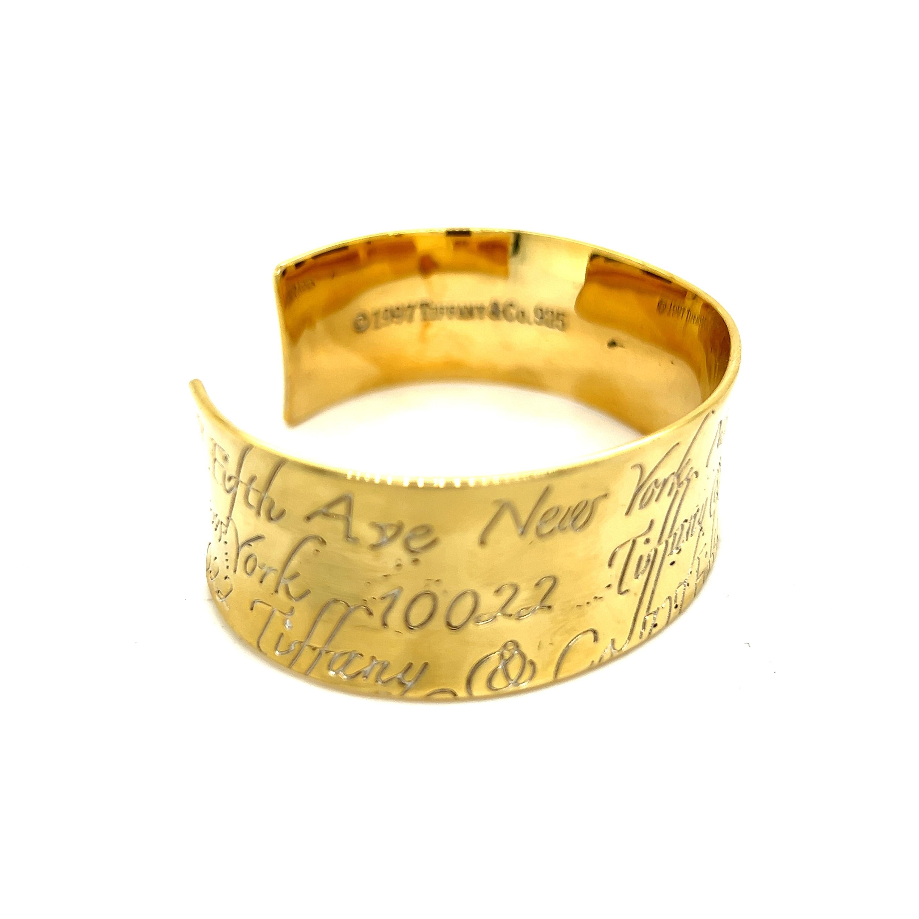Nachlass-Manschettenarmband von Tiffany & Co Silber + 14k Y Gold Damen