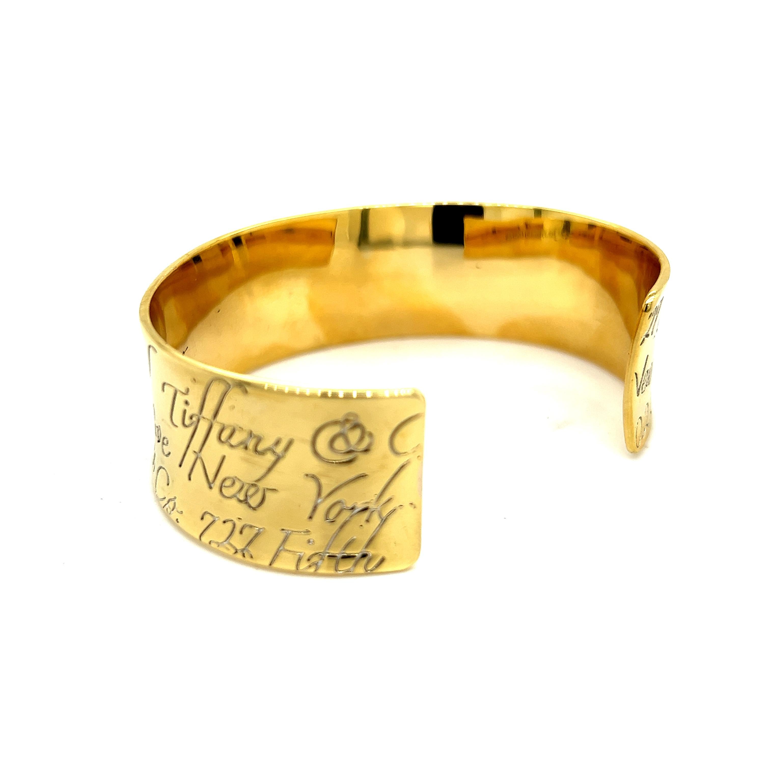 Nachlass-Manschettenarmband von Tiffany & Co Silber + 14k Y Gold 1