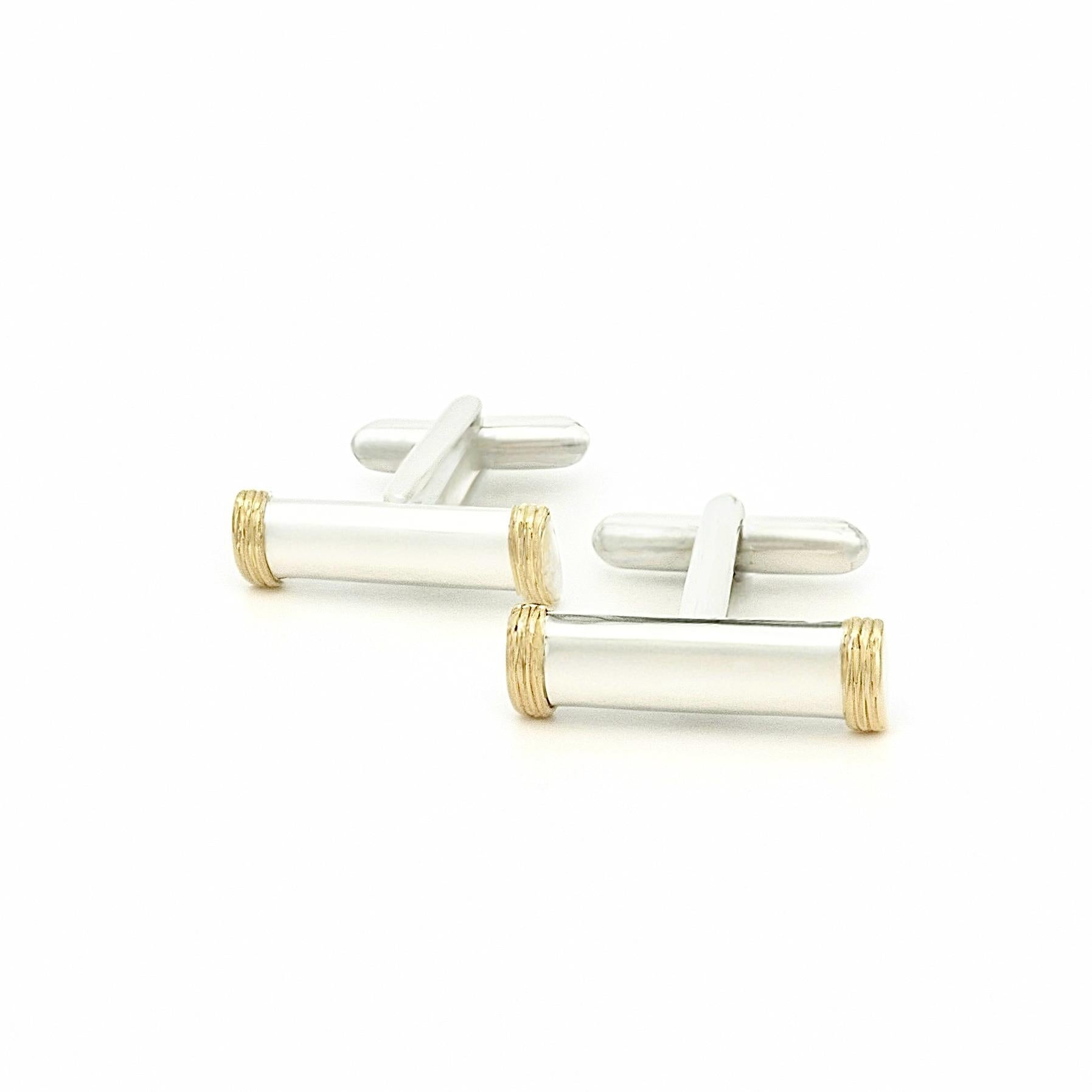Tiffany & Co Estate Cufflinks 18k Gold Sterling Silver For Sale 6