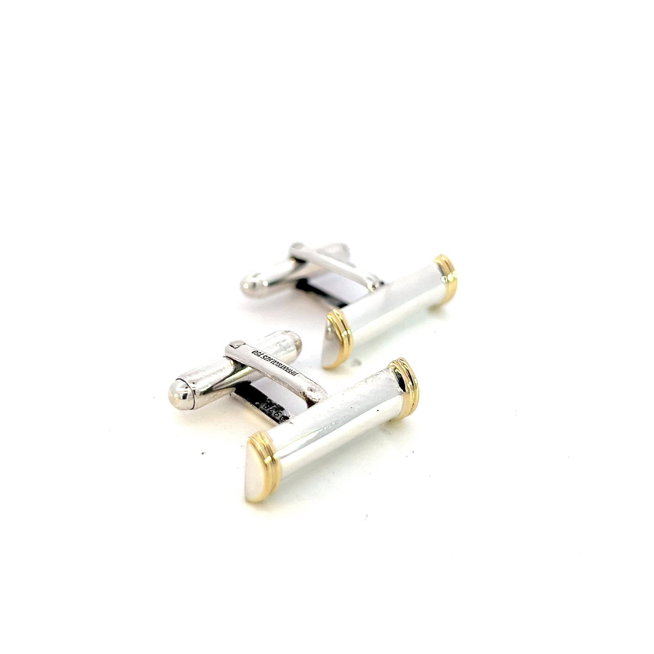 Authentic Tiffany & Co Estate Cufflinks 18k Gold and Sterling Silver TIF613

TRUSTED SELLER SINCE 2002

PLEASE SEE OUR HUNDREDS OF POSITIVE FEEDBACKS FROM OUR CLIENTS!!

FREE SHIPPING

DETAILS
Metal: Sterling Silver & 18k Yellow Gold
Weight: 10.34