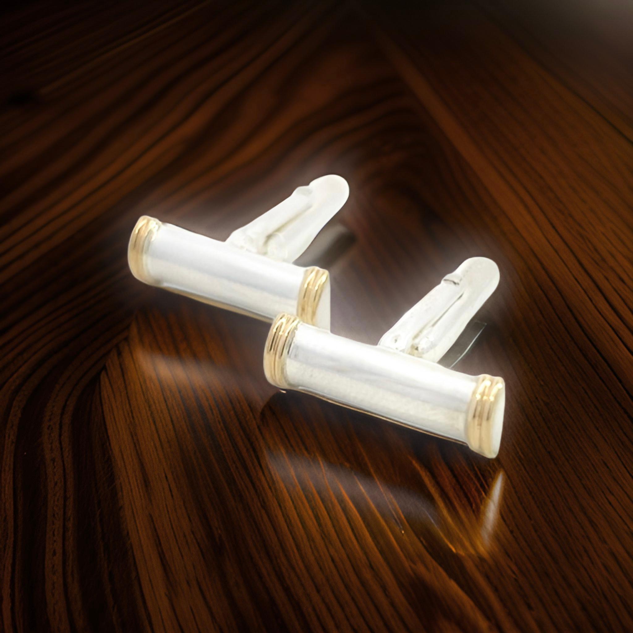 Tiffany & Co Estate Cufflinks 18k Gold Sterling Silver For Sale 1