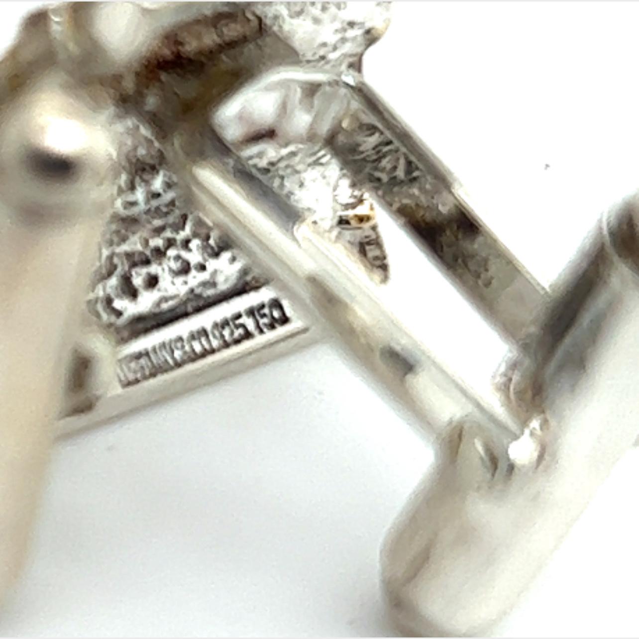 Tiffany & Co Estate Cufflinks 18k Gold + Sterling Silver For Sale 2