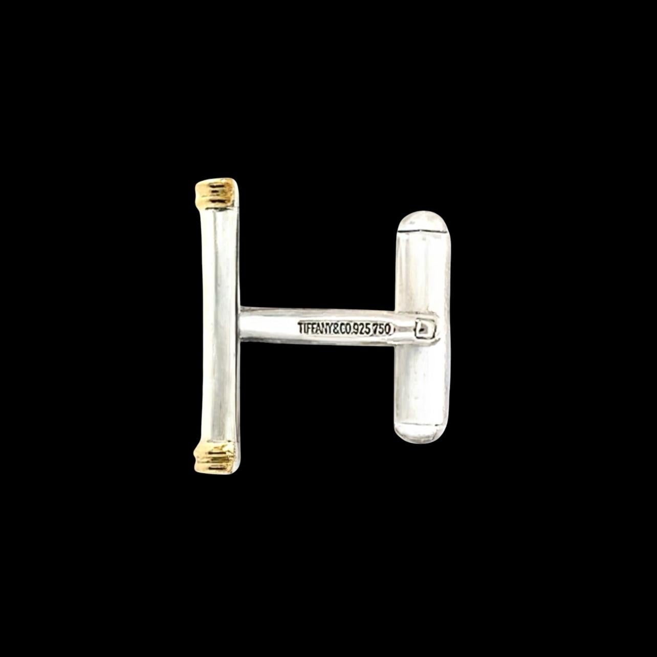 Tiffany & Co Estate Cufflinks 18k Gold Sterling Silver For Sale 2
