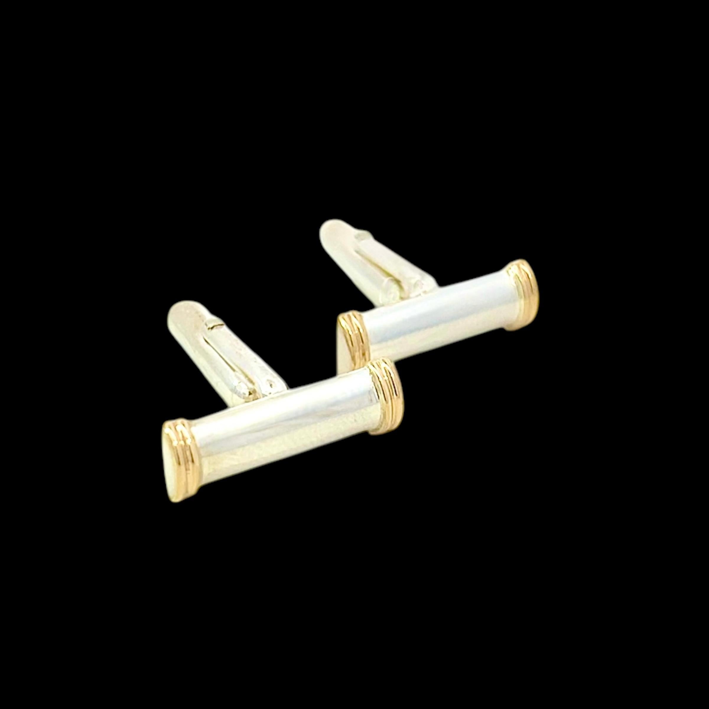 Tiffany & Co Estate Cufflinks 18k Gold Sterling Silver For Sale 4