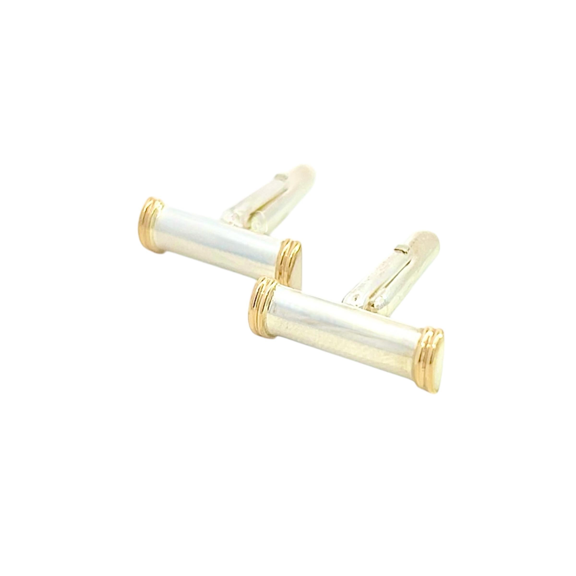 Tiffany & Co Estate Cufflinks 18k Gold Sterling Silver For Sale 5