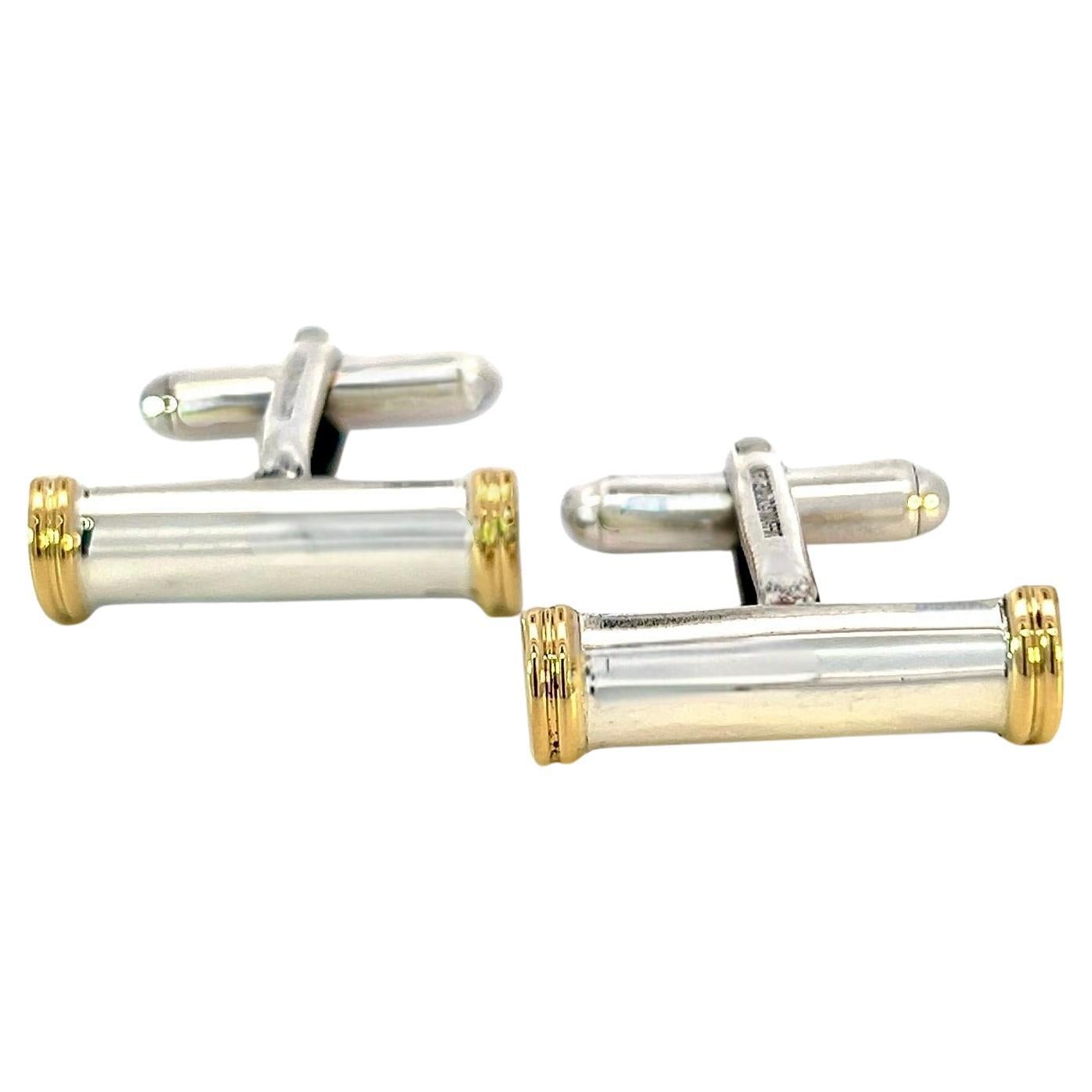 Tiffany & Co Estate Cufflinks 18k Gold Sterling Silver TIF763