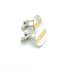 Tiffany & Co Estate Cufflinks 18k Y Gold + Sterling Silver