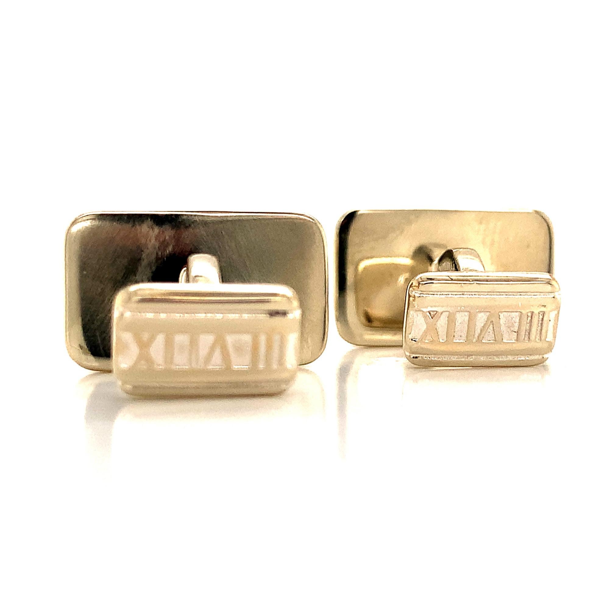 Tiffany & Co. Estate Cufflinks Roman Numeral Sterling Silver 10.5 Grams 5