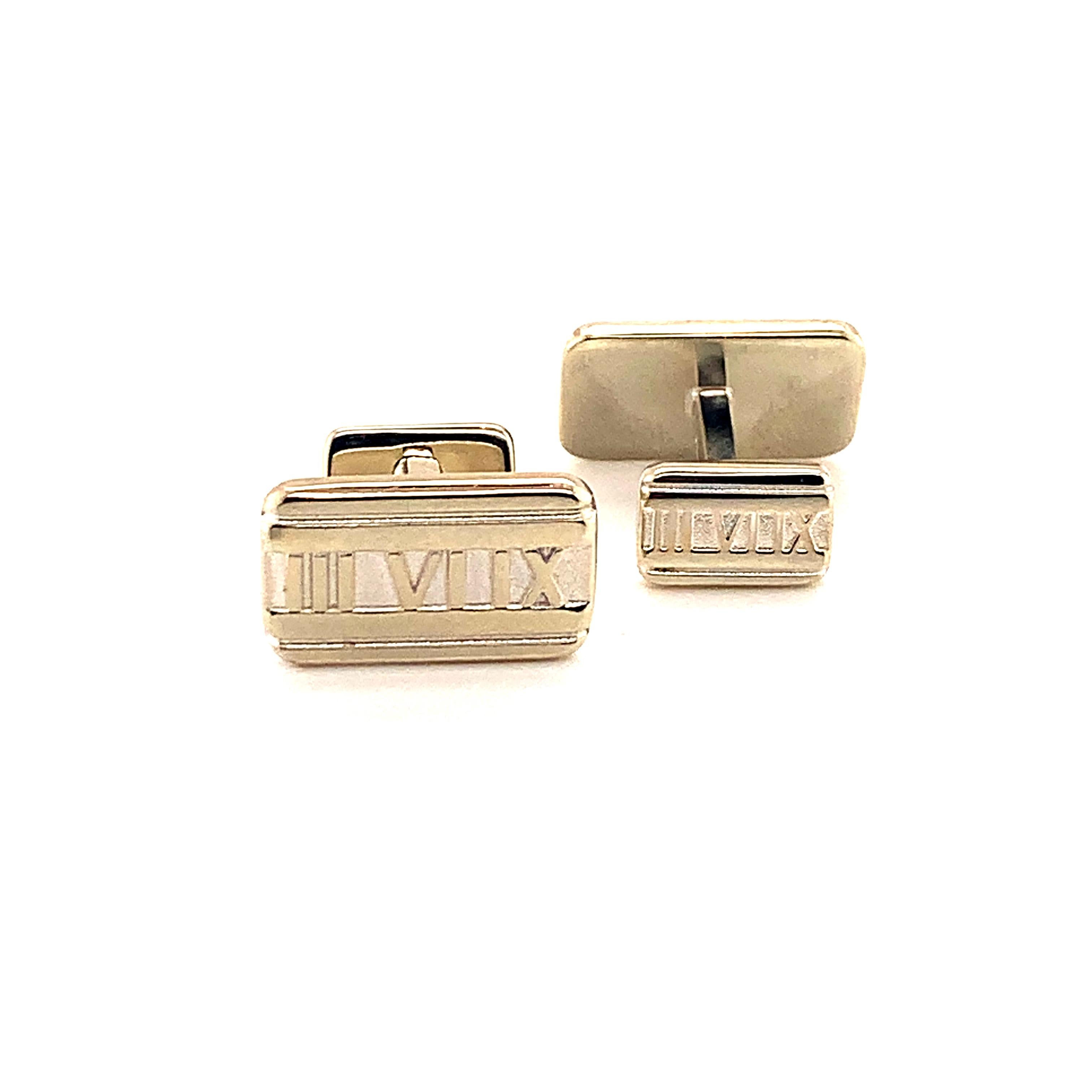 Tiffany & Co. Estate Cufflinks Roman Numeral Sterling Silver 10.5 Grams 7