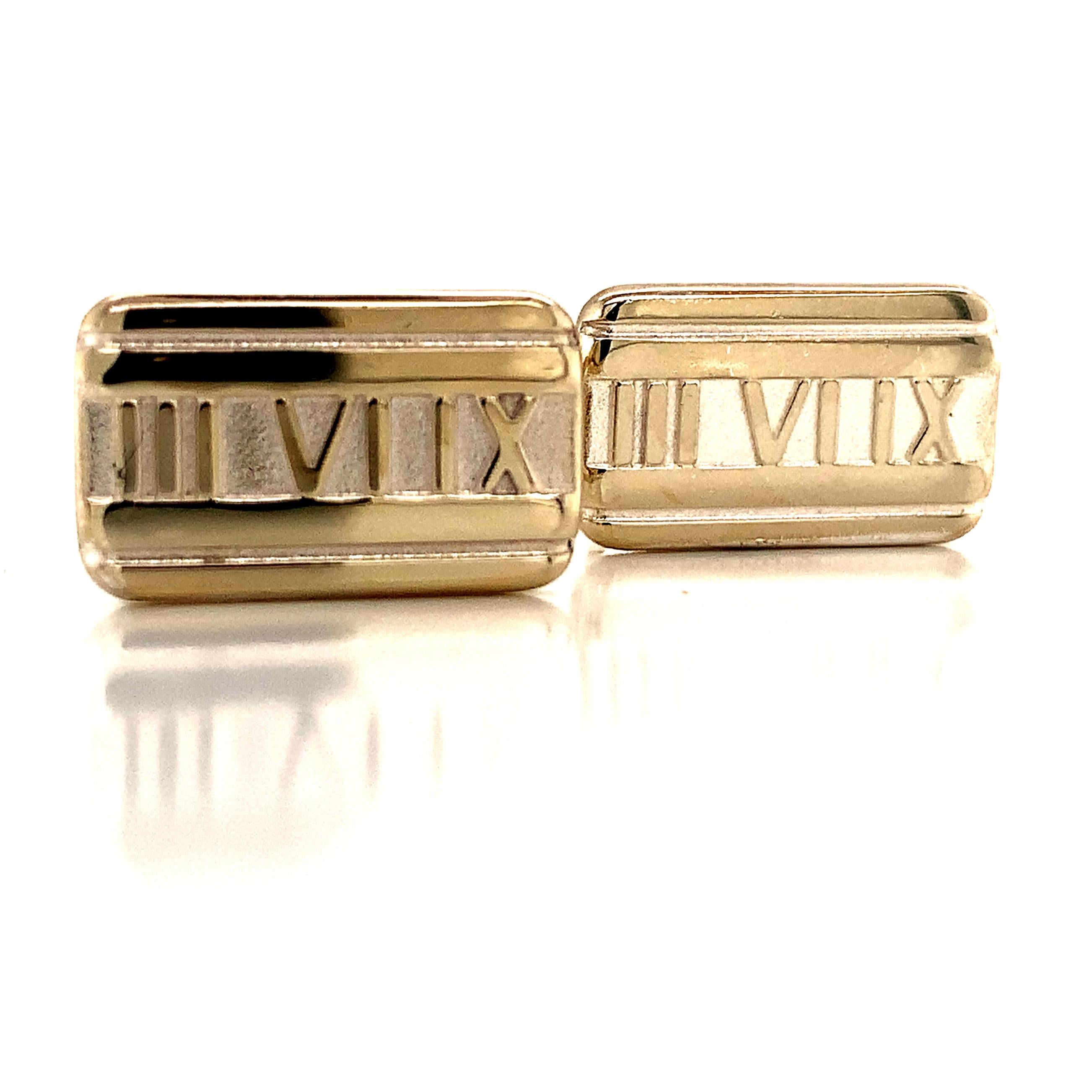 Tiffany & Co. Estate Cufflinks Roman Numeral Sterling Silver 10.5 Grams In Good Condition In Brooklyn, NY