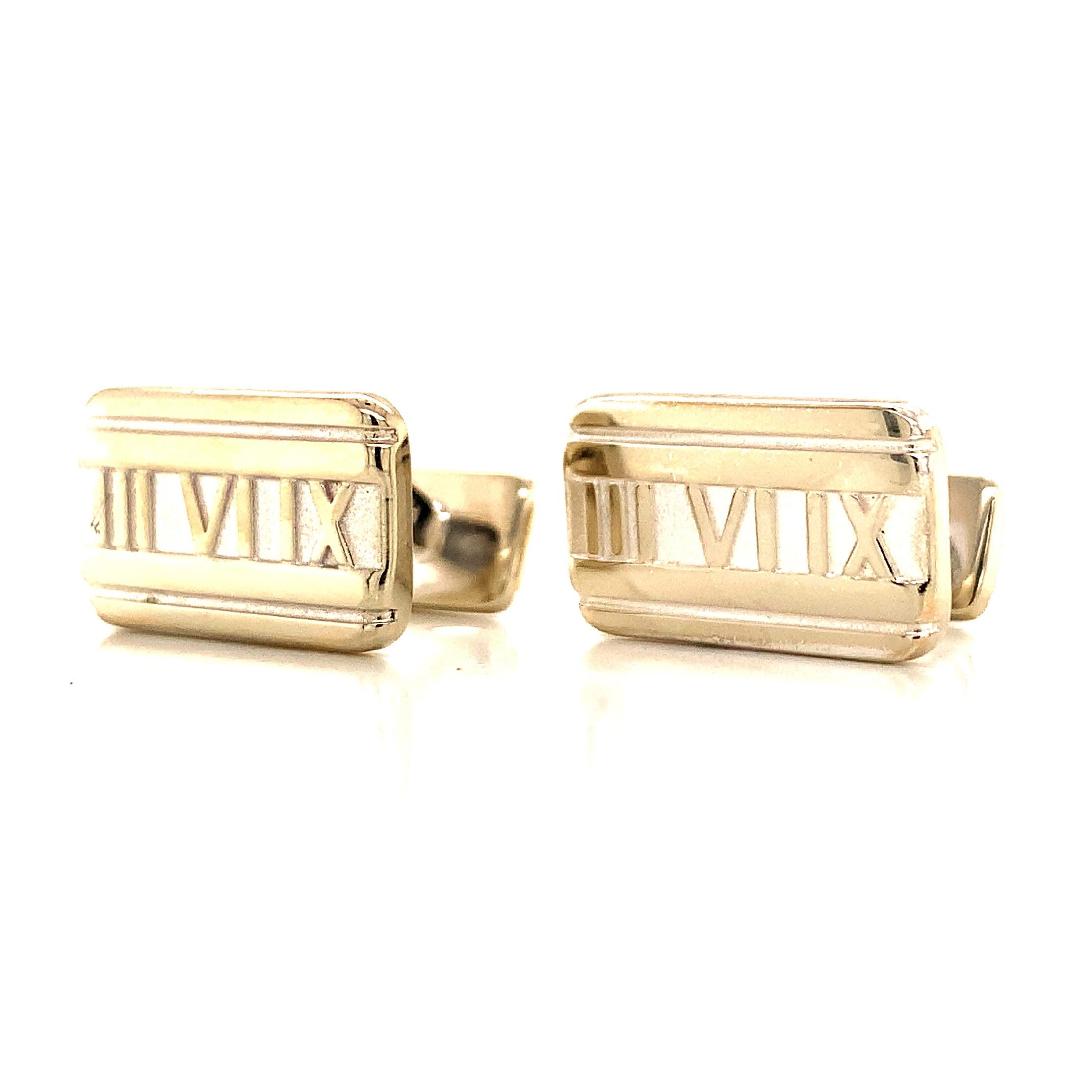 Tiffany & Co. Estate Cufflinks Roman Numeral Sterling Silver 10.5 Grams 3