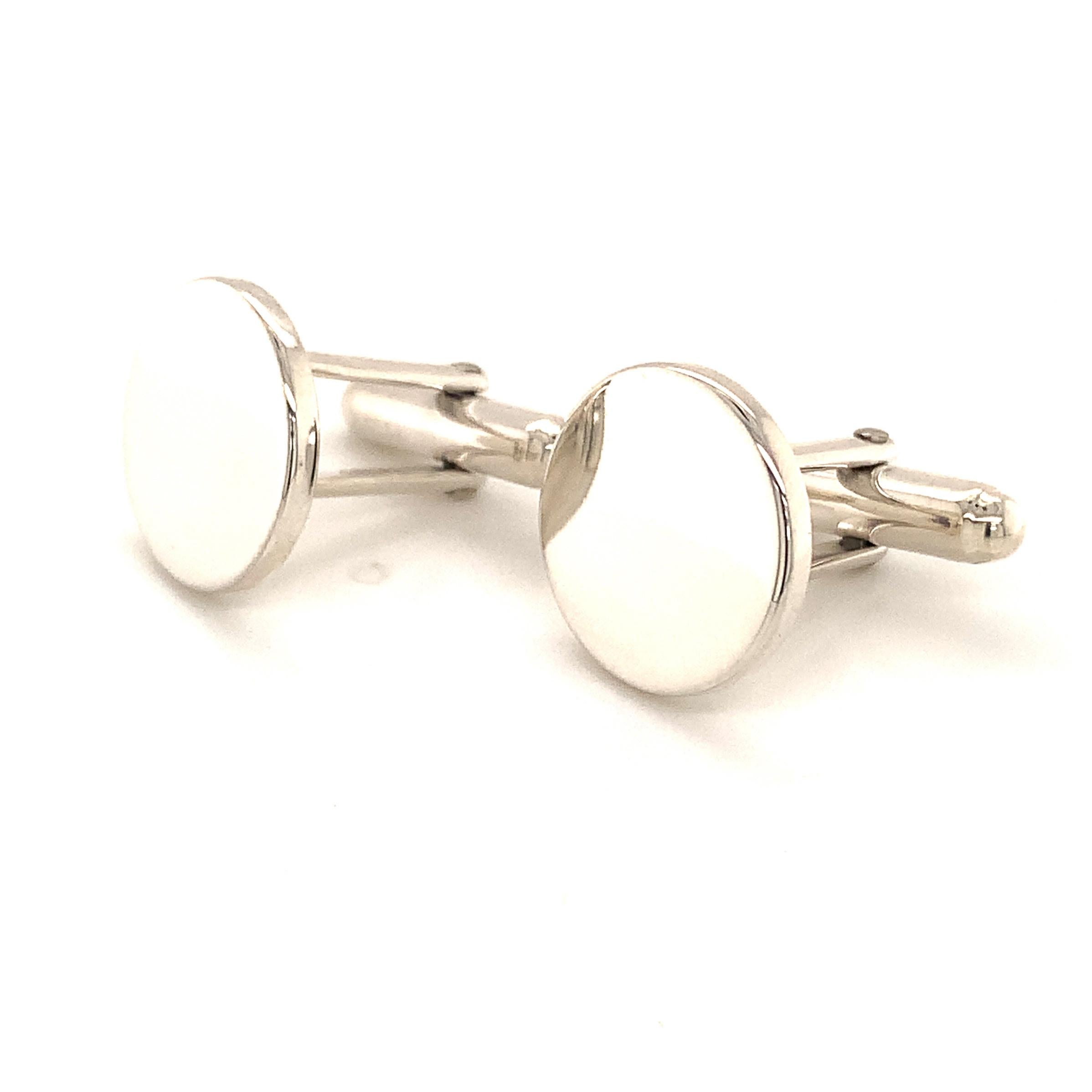 Tiffany & Co. Estate Cufflinks Sterling Silver 11.2 Grams In Good Condition In Brooklyn, NY