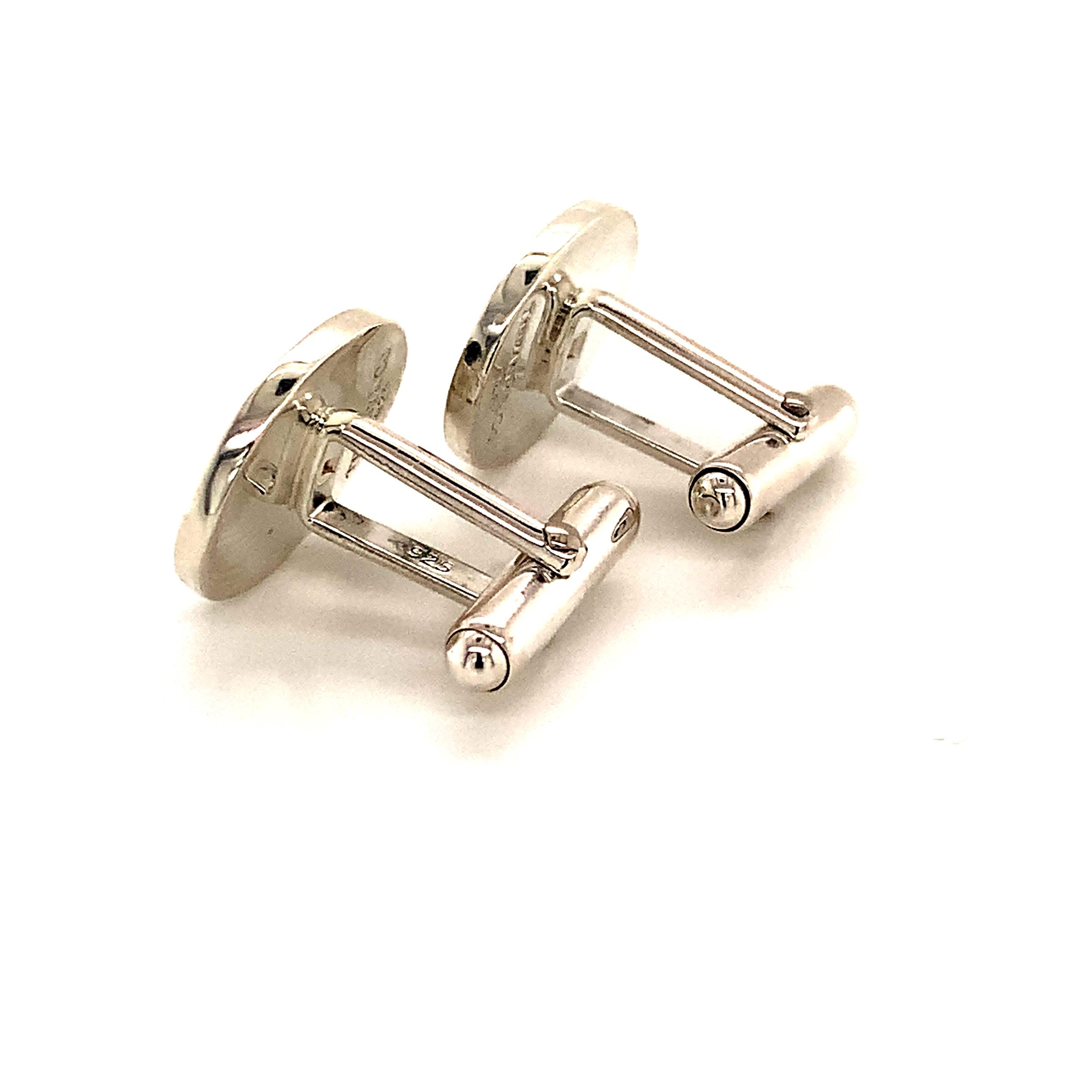 Tiffany & Co. Estate Cufflinks Sterling Silver 12.28 Grams In Good Condition In Brooklyn, NY