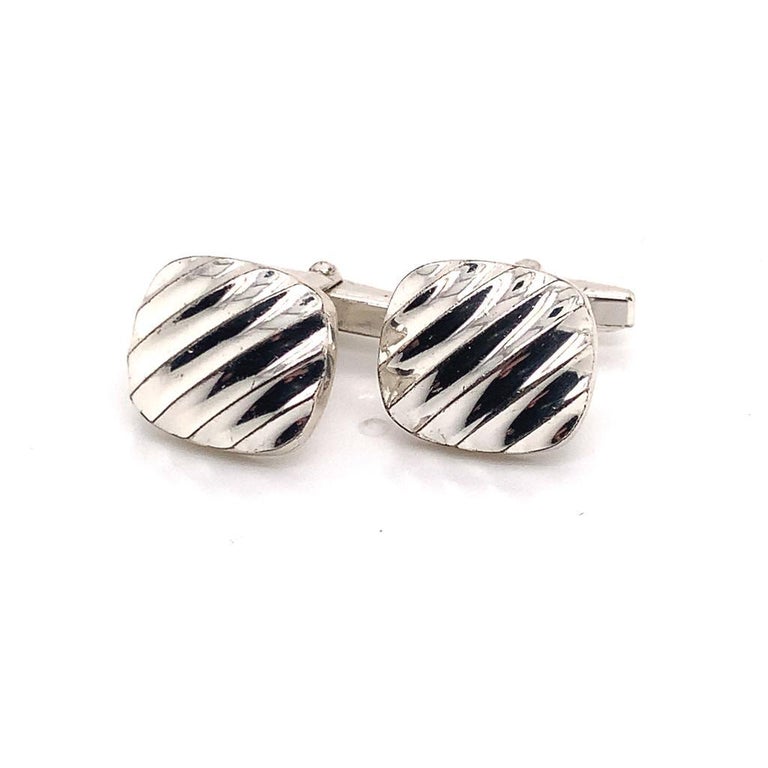Tiffany & Co. Estate Cufflinks Sterling Silver 6.528 Gr In Good Condition For Sale In Brooklyn, NY