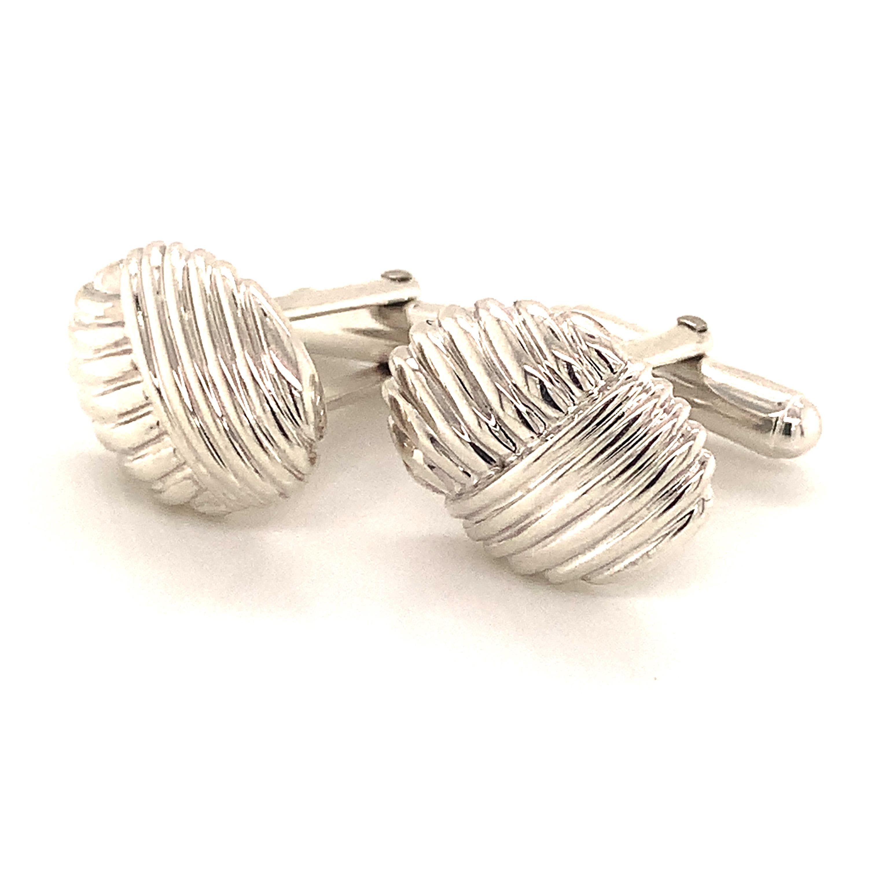 Tiffany & Co. Estate Cufflinks Sterling Silver 8.82 Grams In Good Condition In Brooklyn, NY