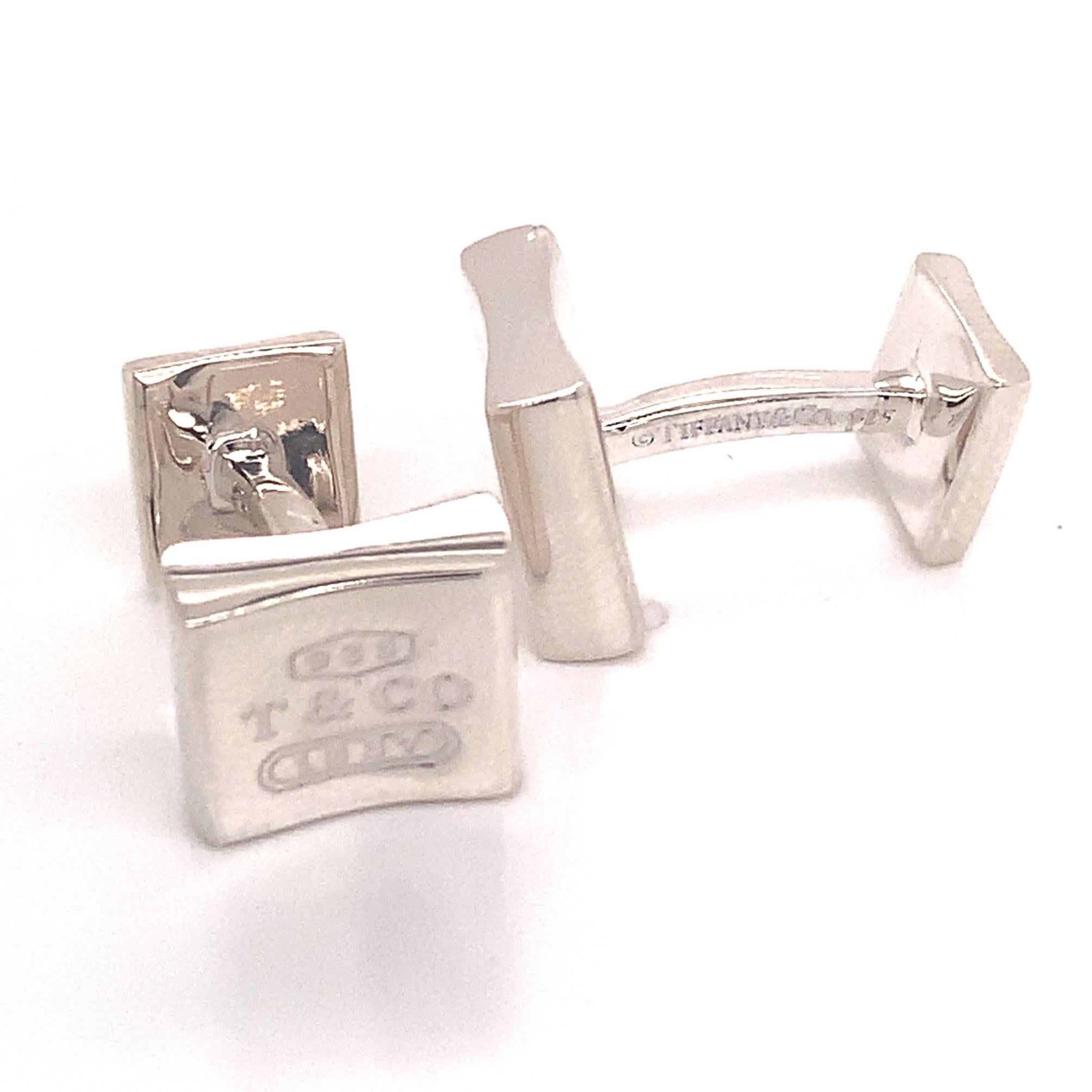 Tiffany & Co. Estate Cufflinks Sterling Silver In Good Condition In Brooklyn, NY