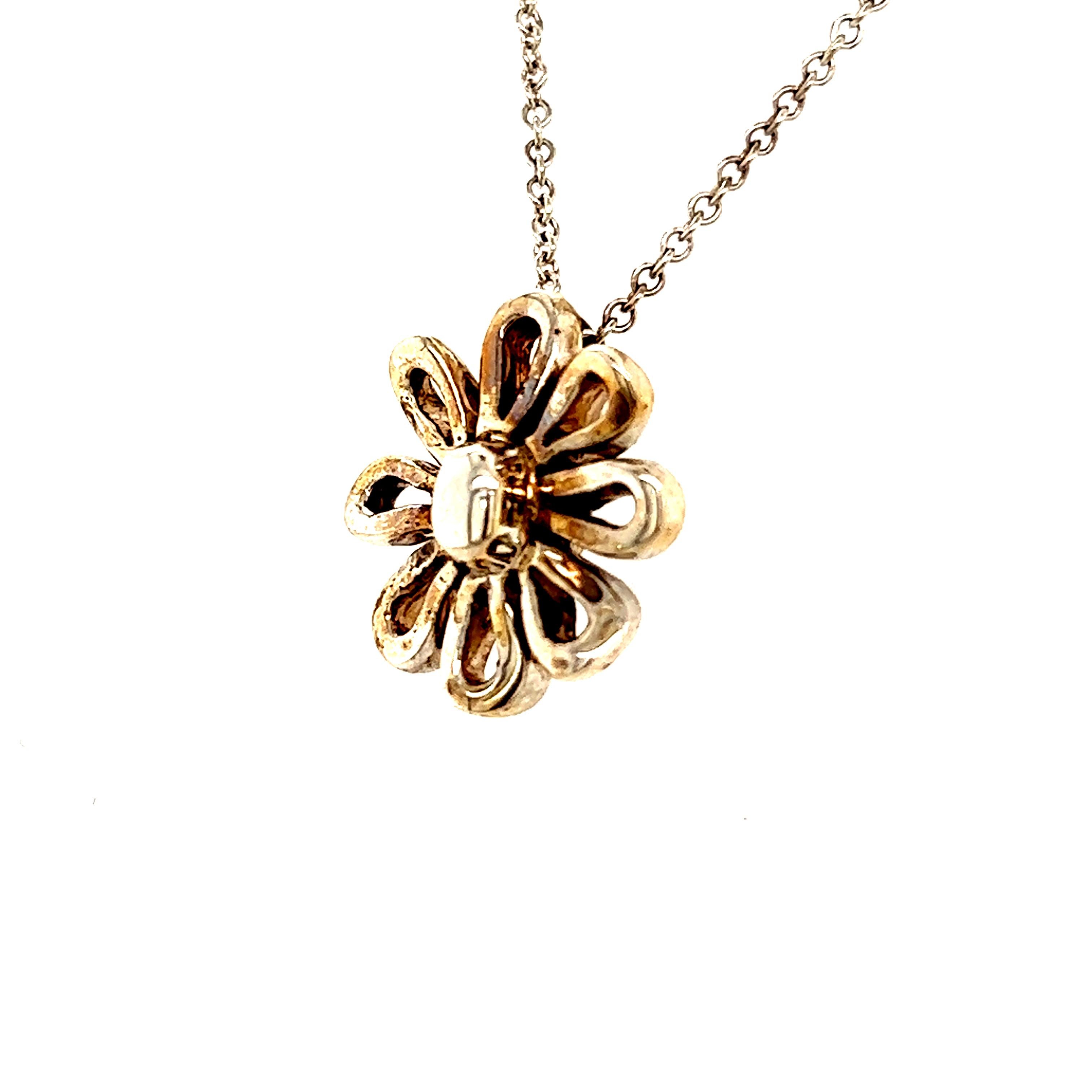 Tiffany & Co Estate Daisy Flower Necklace 16