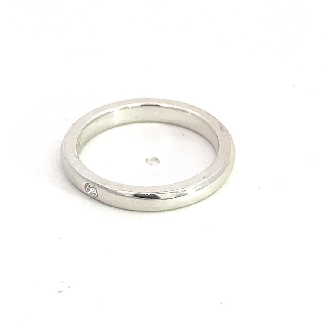 Tiffany & Co Estate Diamond Ring 4.5 Sterling Silver 2.5 mm By Peretti In Good Condition For Sale In Brooklyn, NY