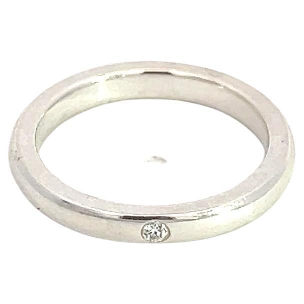 Tiffany & Co Estate Diamond Ring 4.5 Sterling Silver 2.5 mm By Peretti