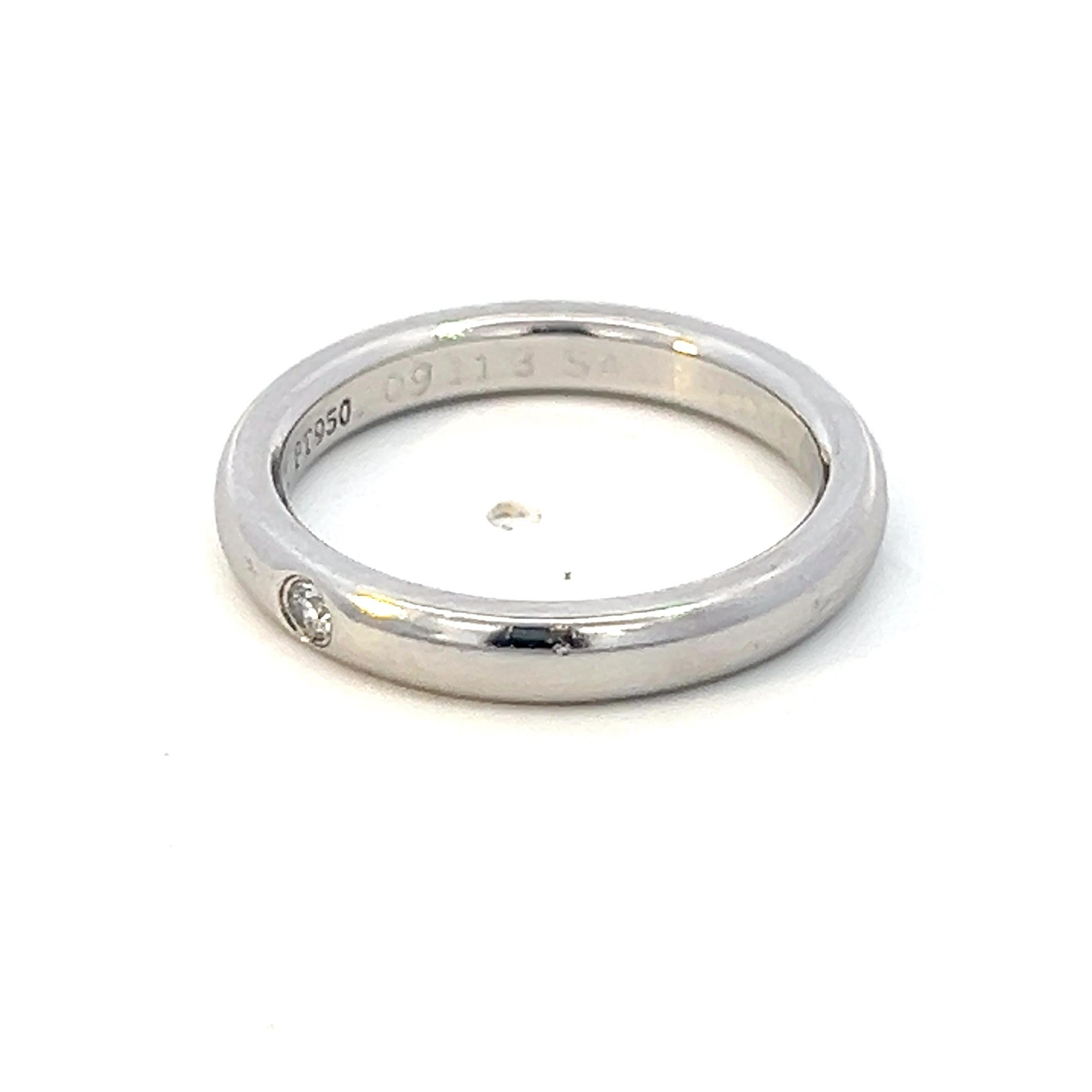 Taille ronde Alliance Tiffany & Co Estate Diamond platine 3 mm de large par Elsa Peretti en vente
